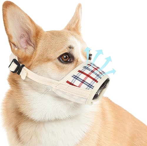 Bozal para perro, bozal estampado para mascotas para perros pequeños, medianos y grandes, antimordeduras, ladridos, masticar, malla de aire,