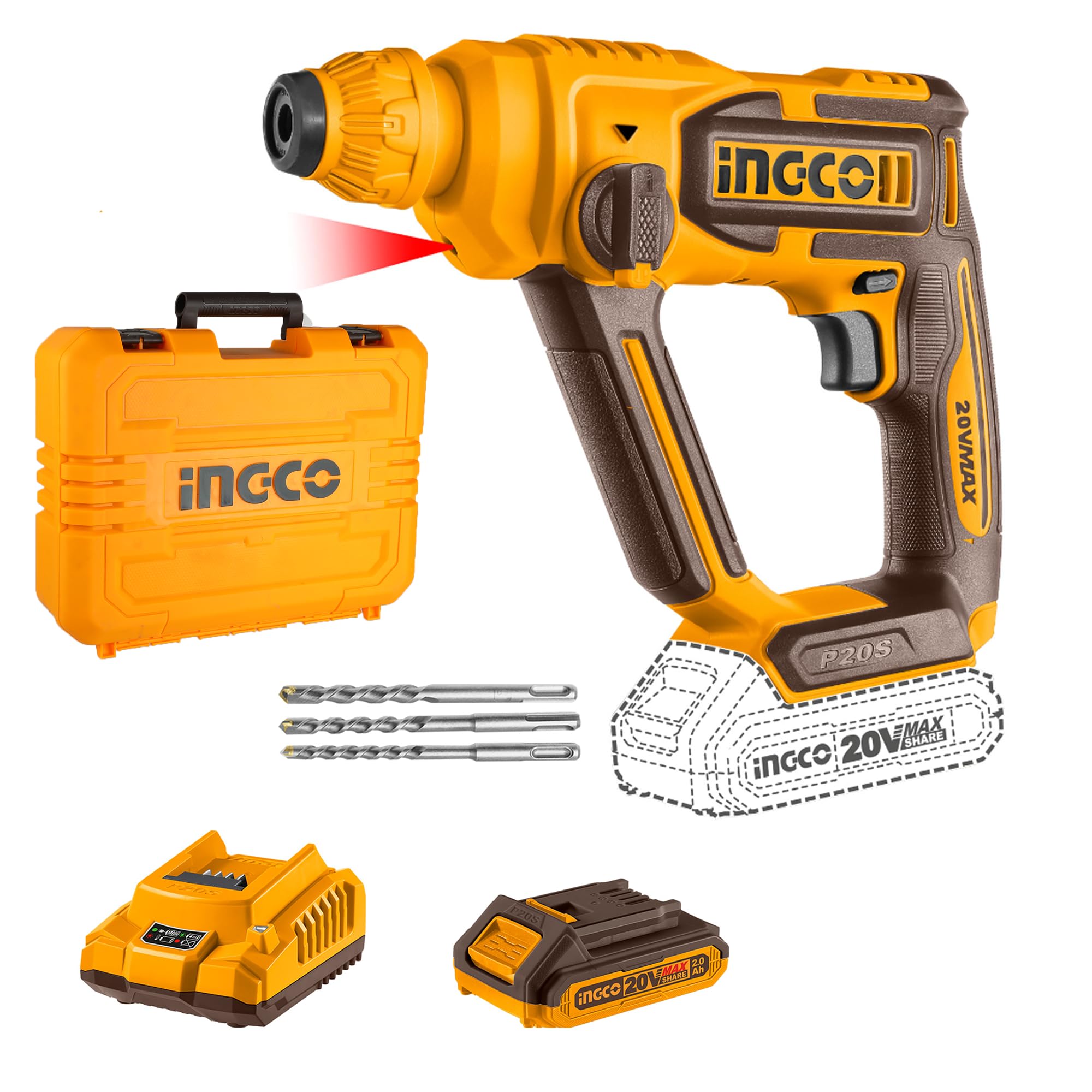 Ingco Cordless Hammer Drill Machine, Battery Hammer Drill Machine With Battery And Drill Bits, Impact Function For Home Use,Multicolour (B0CXXLC7YS) Amazon Price History, Amazon Price Tracker