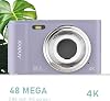 Digital Camera, 48 MP, Autofocus, 4K, 16x Digital Zoom, 2.88 Inch Large Screen, Built-in Battery, Compact, School Trips, Students, Beginners