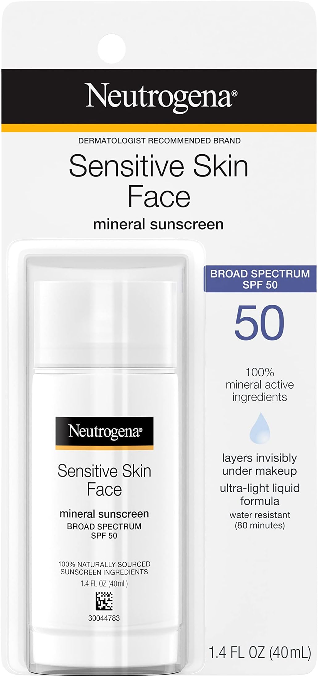 Amazon.com: Neutrogena Sensitive Skin Face Liquid Mineral Sunscreen ...