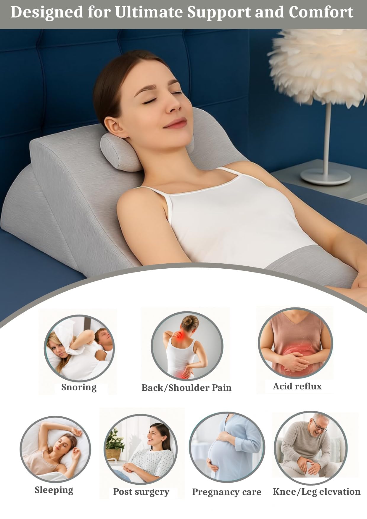 Coussin De Lecture Storrejoy Avec Accoudoirs - Mousse Mémoire Forme - Support Livre/tablette - 53,3 Cm