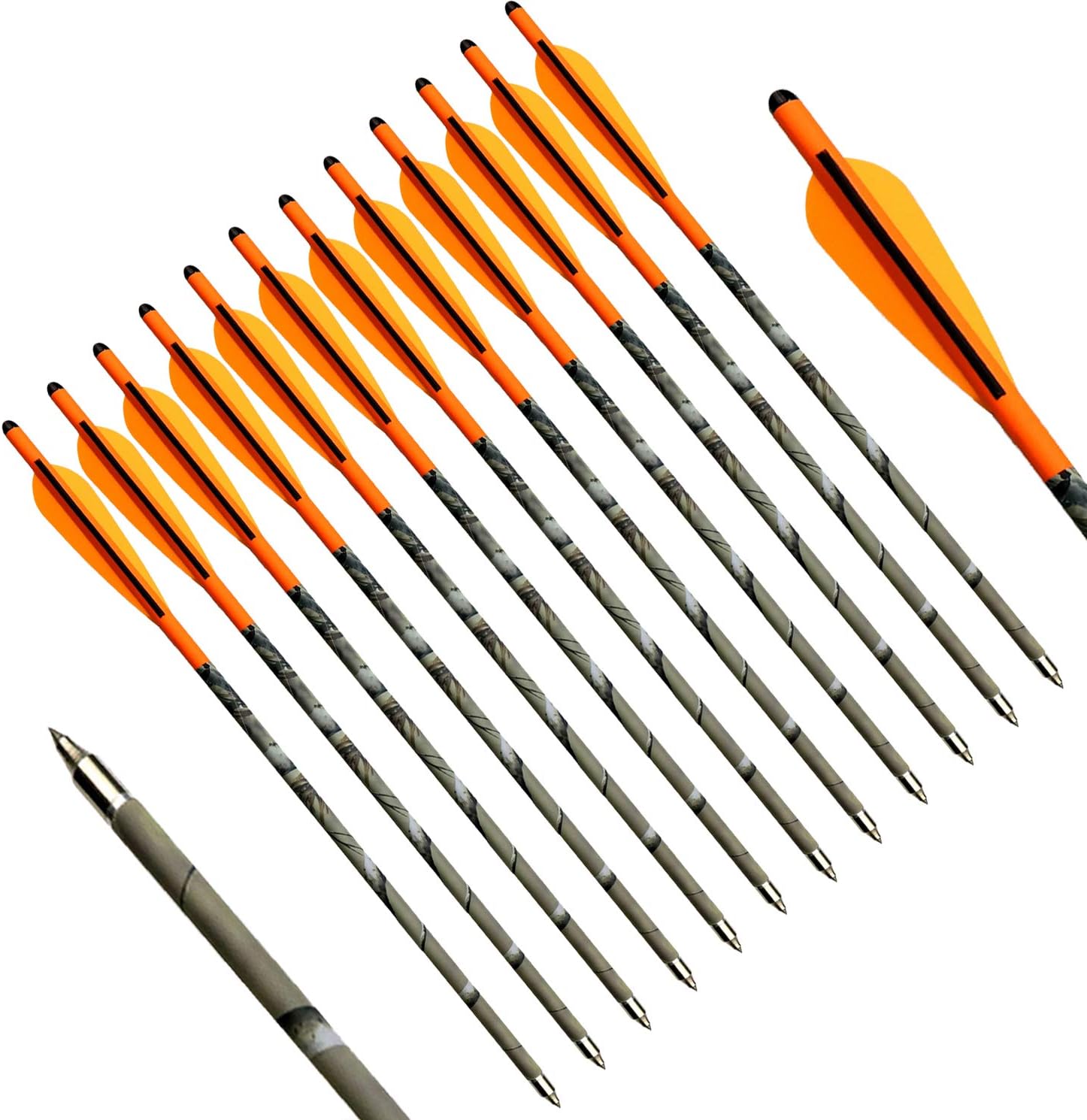XIXILI 12pcs Crossbow Bolts Arrows 17/20/22 Inch Hunting Archery Arrows,with Changeable Tips in Carbon Crossbow Bolts Arrows for Outdoor Practice and Hunting (17 inch)