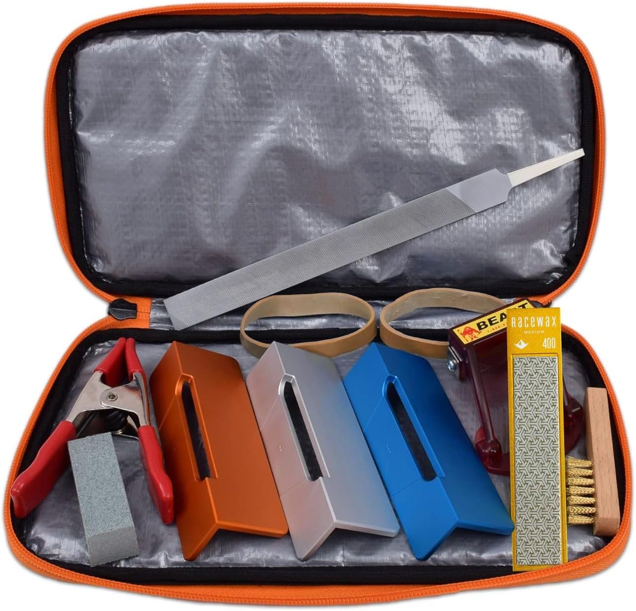 RaceWax Elite Edge Kit Base Bevel + 3 Side Angles, File, Diamond, Gummi - (PA-9963)