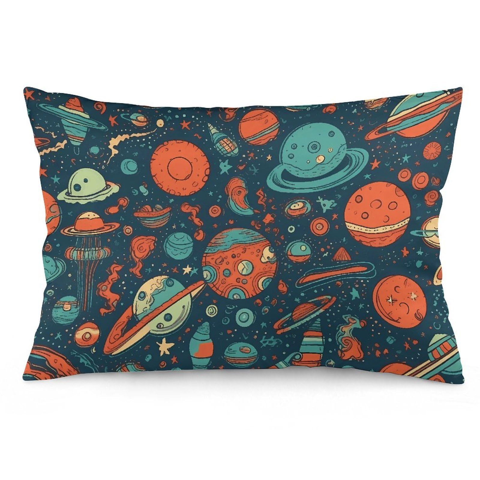 2 Pack Pillow Cases for Hair and Skin, Soft Breathable Pillow Case Covers with Hidden Zipper, Different Cartoon Patterns Pillowcase 16 "x24 Pillow Covers for Sleeping Gift