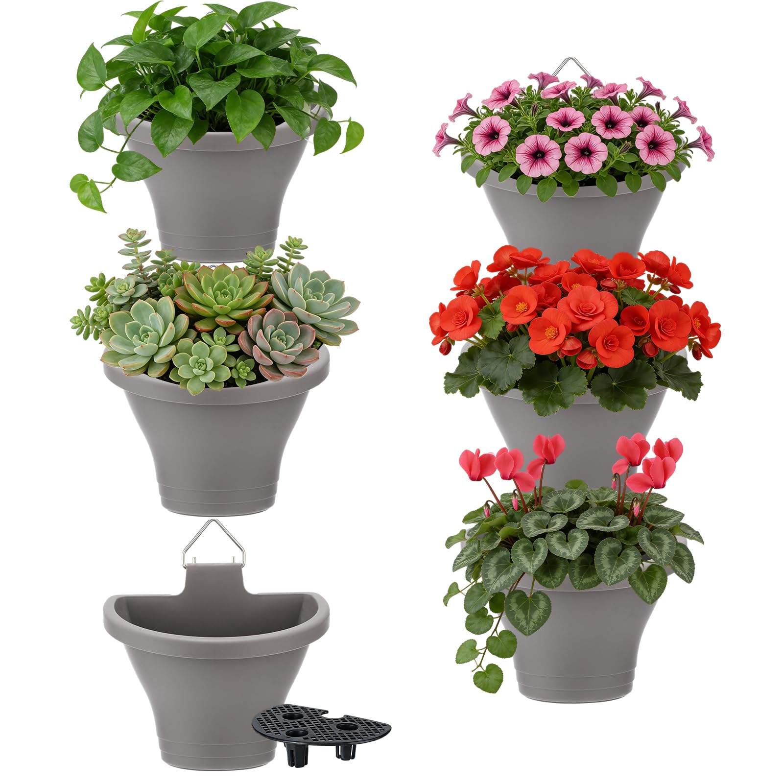 MADHOLLY 6 Pack Vertical Hanging Planters