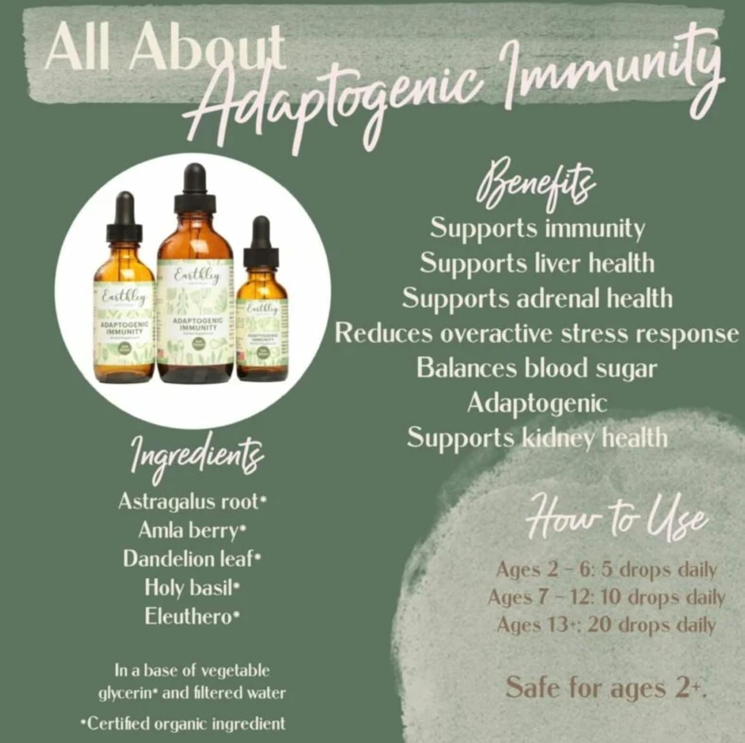 71Jwc9iOKSL._SL1500_ Earthley Wellness Adaptogenic Immunity, Support Immune Health All Year Round, Nutritional Support for A Healthy Body, Zero Added Flavors, Colors, Sugars, or Allergens (2oz)