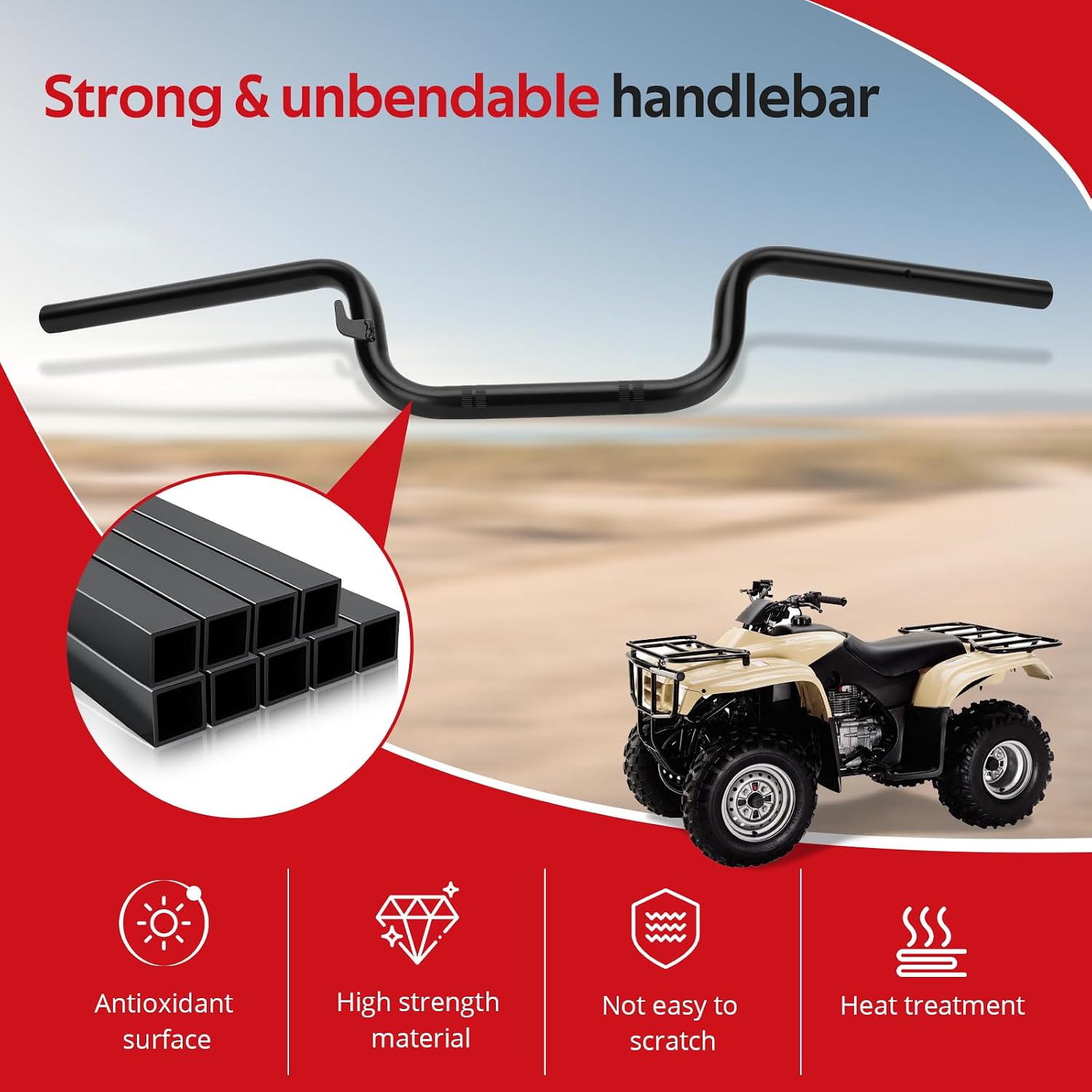 JAVIK Handlebar Compatible with Honda 1997-2001 Recon 250 TRX250T_M OEM# 53100-HM8-000