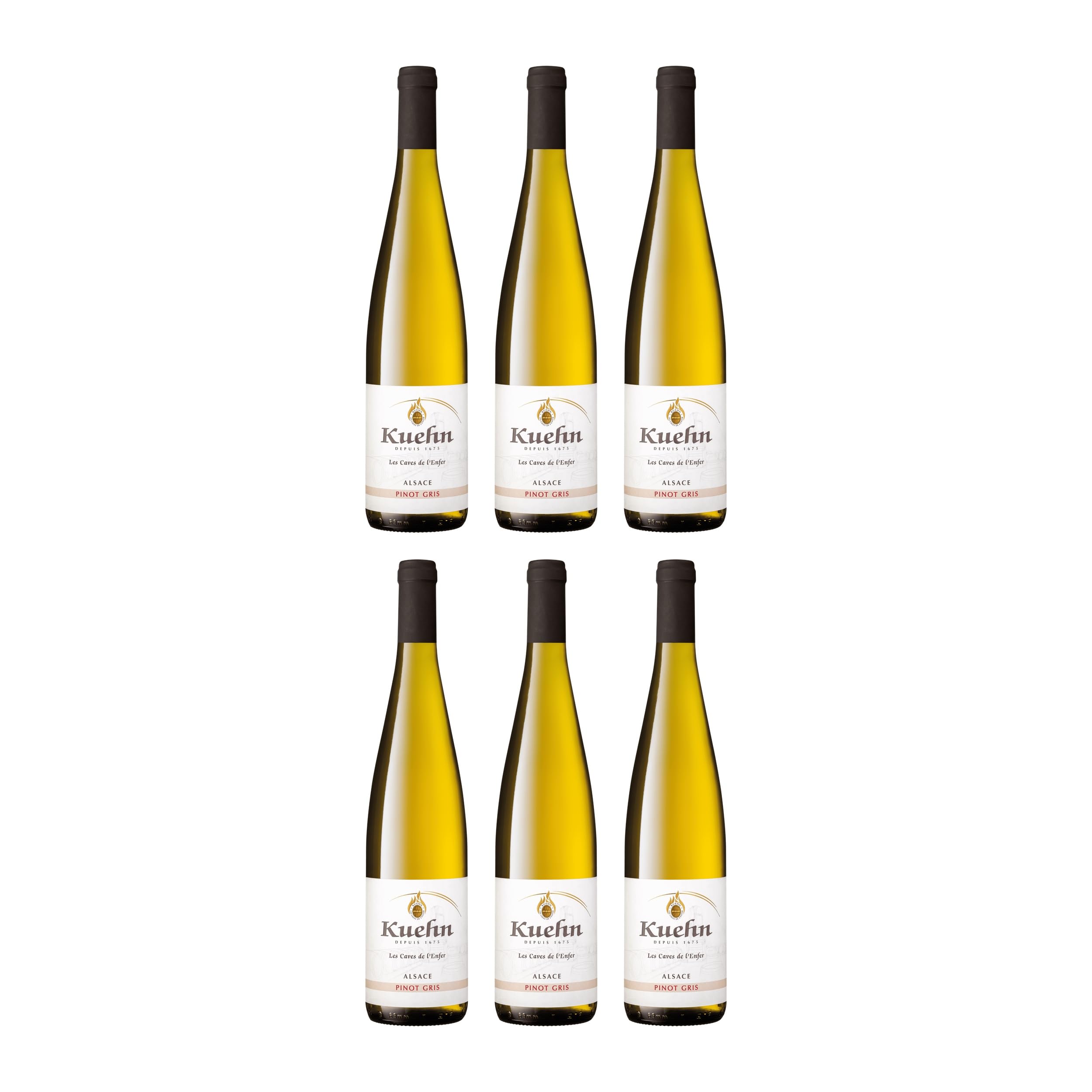 Maison Kuehn Pinot Gris Les Caves de l'Enfer halbtrocken Weisswein Frankreich inkl. FeinWert E-Book (6 x 0.75 l)