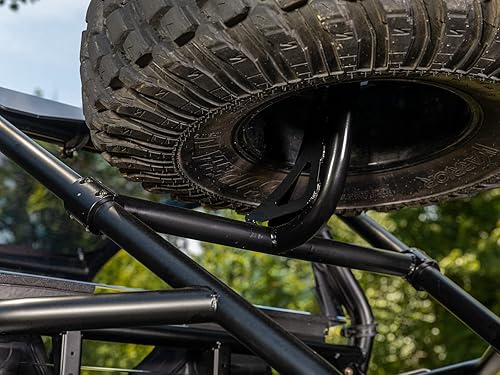 Miniatura 3 de SuperATV - Portaneumáticos de repuesto resistente para Polaris RZR Trail S 1000 2021+ - Se asegura al marco trasero del vehículo, el neumático está