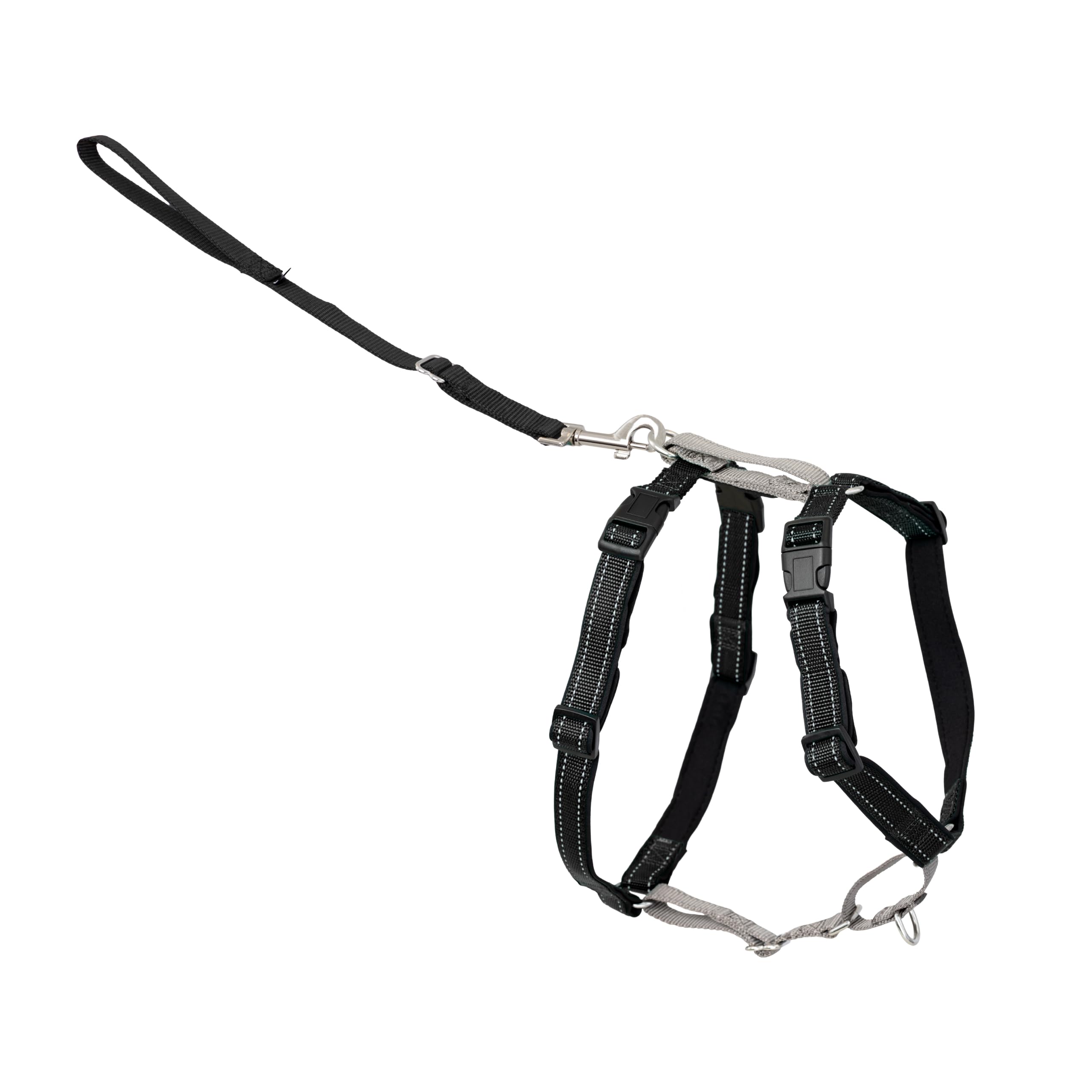PetSafe 3 in 1 Dog Harness - No Pull Solution for Dogs - Reflective Dog Harness - Front D-Ring Clip Helps Stop Pulling - Comfortable Padded Straps - Top Handle Enhances Control - Black - Extra Small
