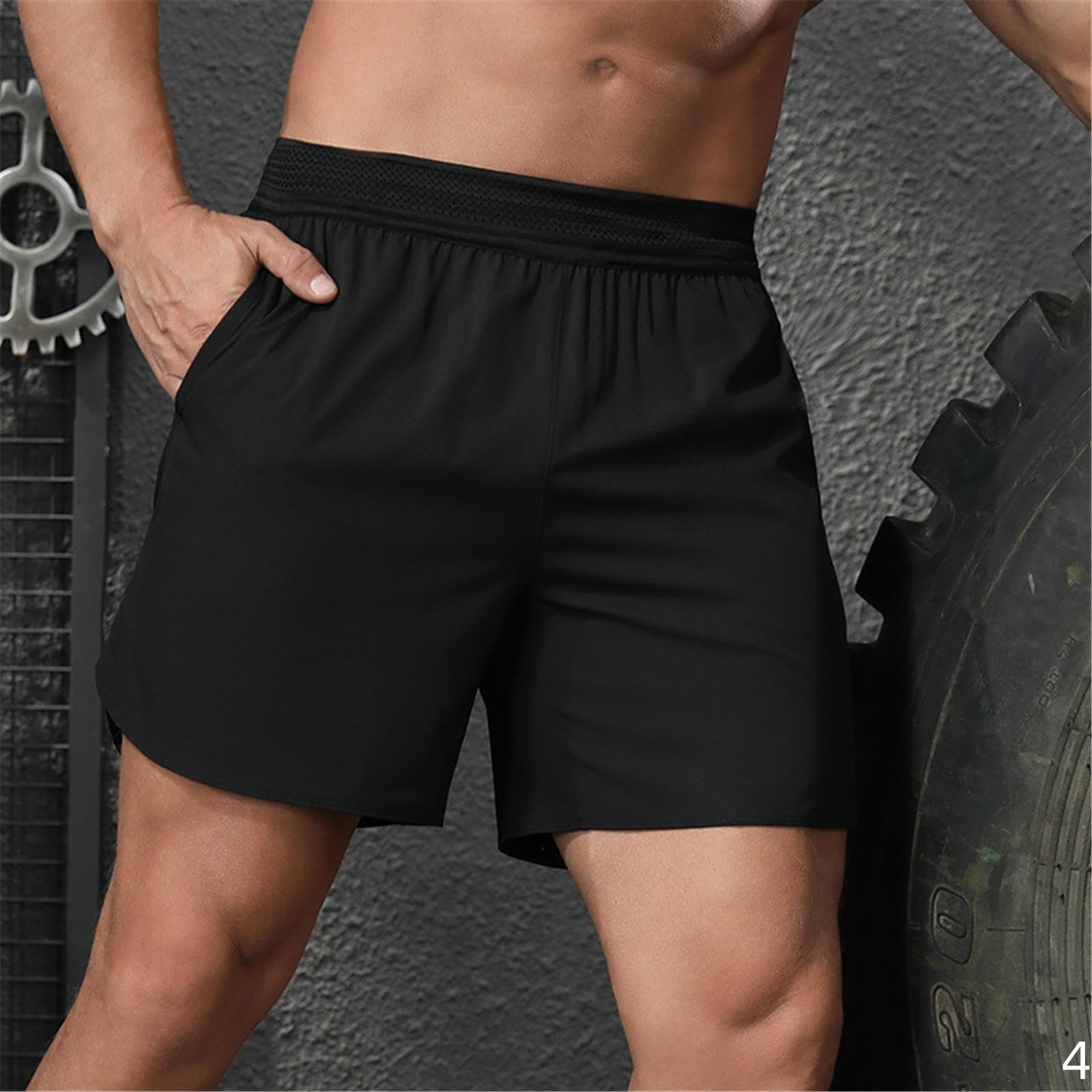 pantaloncini uomo Pantalones Deportivos De Secado Rápido para Hombres Cortos Carreras Al Aire Libre Entrenamiento Fitness Cuatro Cuartos-azul-2xl