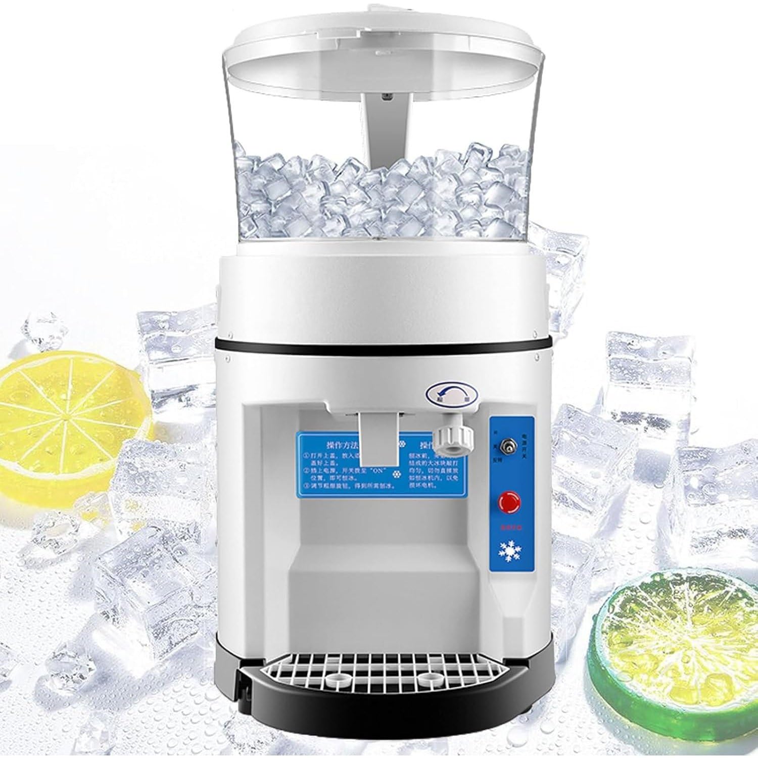 Trituradora de Hielo eléctrica con Cuchillas de Acero Inoxidable para triturar rápidamente Hielo, Ideal para granizados, cócteles, café Helado y para Uso doméstico en la Cocina.