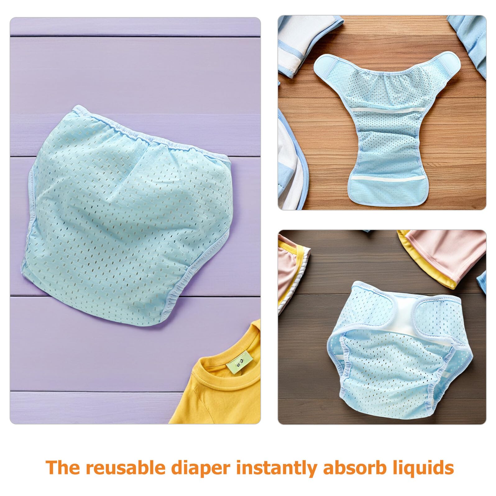 Toyvian Lot de 2 Culottes de Protection pour Bébé Taille S Maille Respirante et Élastique Couches Lavables Fraîches et Confortables pour -Né Adaptées à L'Été et Peau Sensible