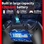 NBCP Game Controller for PS4, Gamepad Joystick Controllers for PlayStation 4, 1200mAh Battery/Dual Motors/6-Axis Gyro/3.5mm Audio Jack/Hall Effect Sensor （Black）