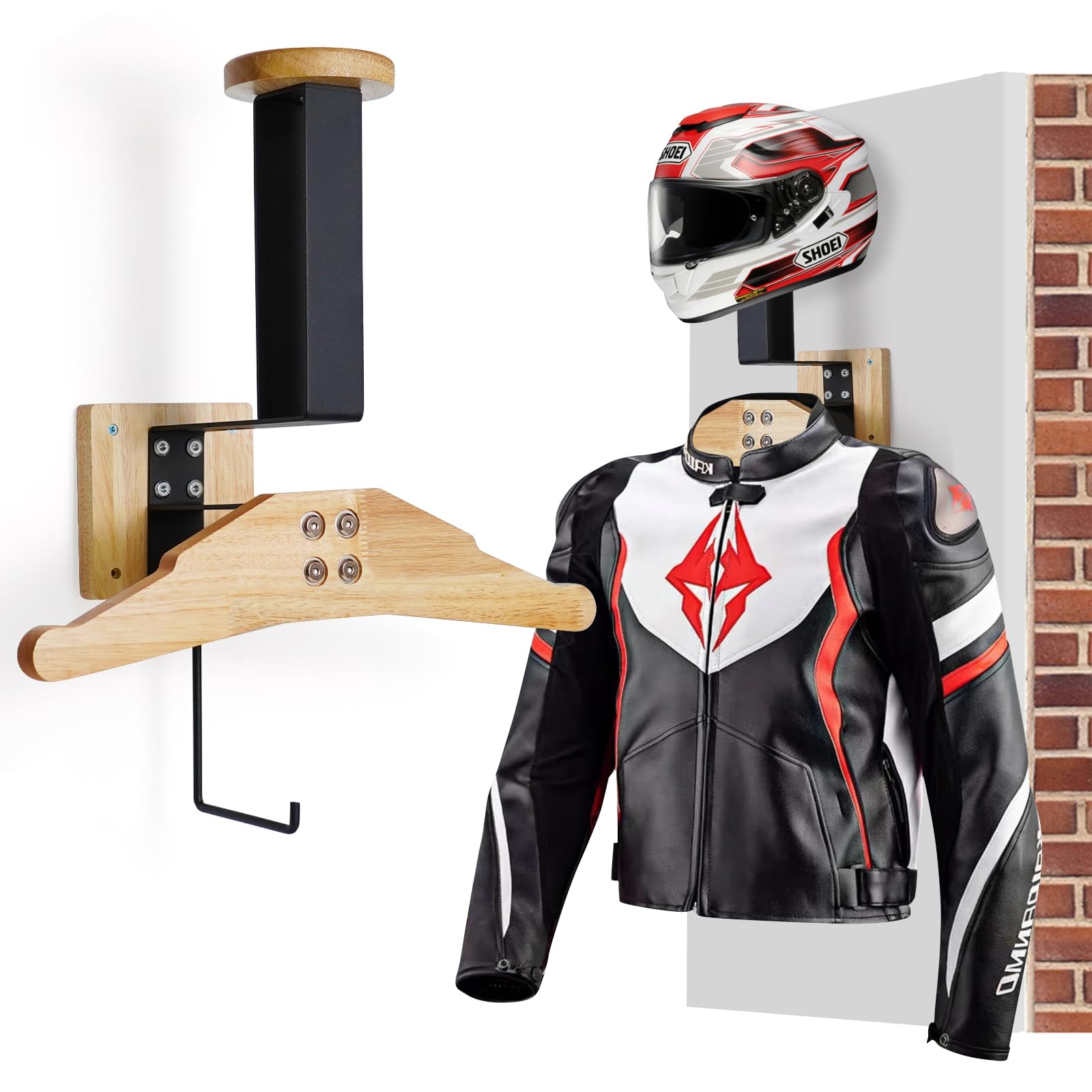 Appendi Casco Moto da Parete - Porta Casco con Ganci per Guanti e Giacca - Moto Accessori per Motociclette, Calcio, Sci e Tattico