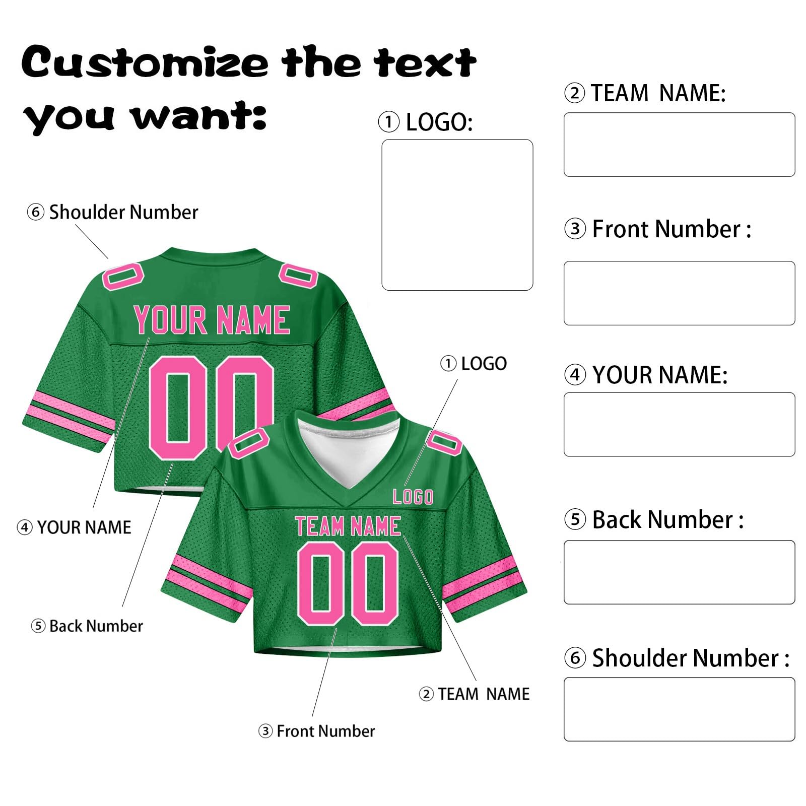 Personalisiert American Football Trikot für Damen Custom Jerseys mit Name Nummer Logo Personalisierte Spieltrikots T-Shirt Kurz Atmungsaktiv Training Sporthemden