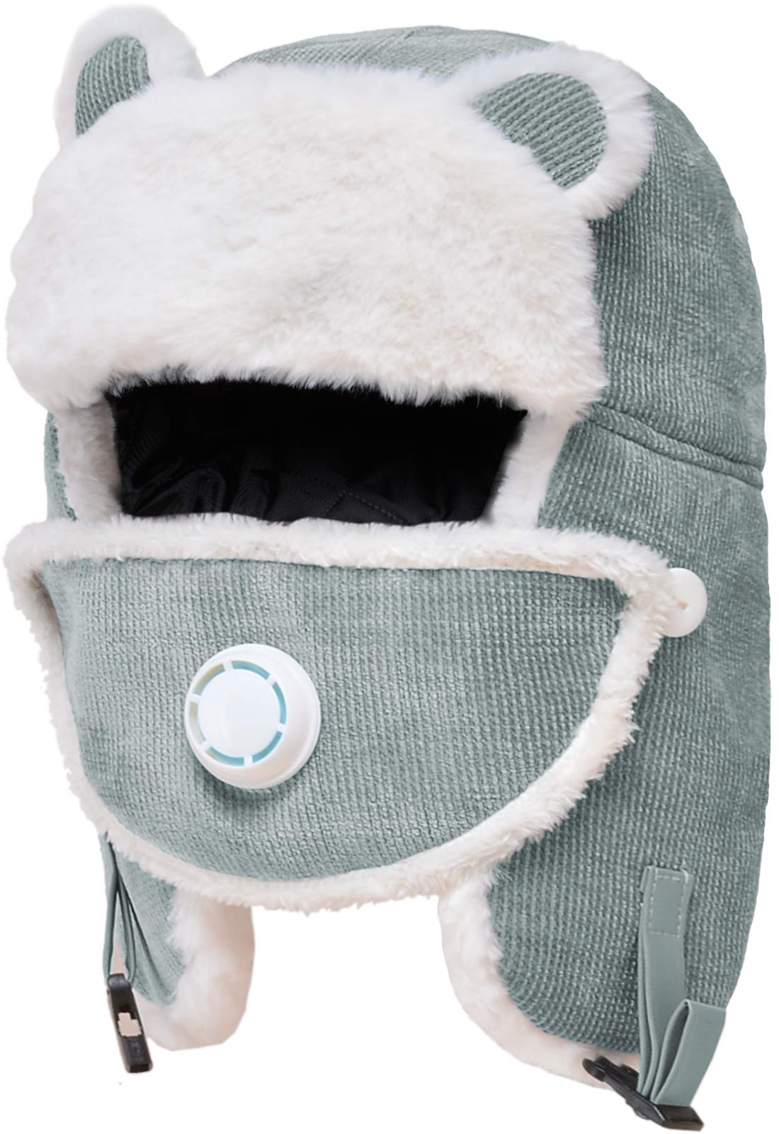 T WILKER Kids Winter Hat with Ear Flaps&Breath Valve Cover Unisex Russian/Aviator Cap