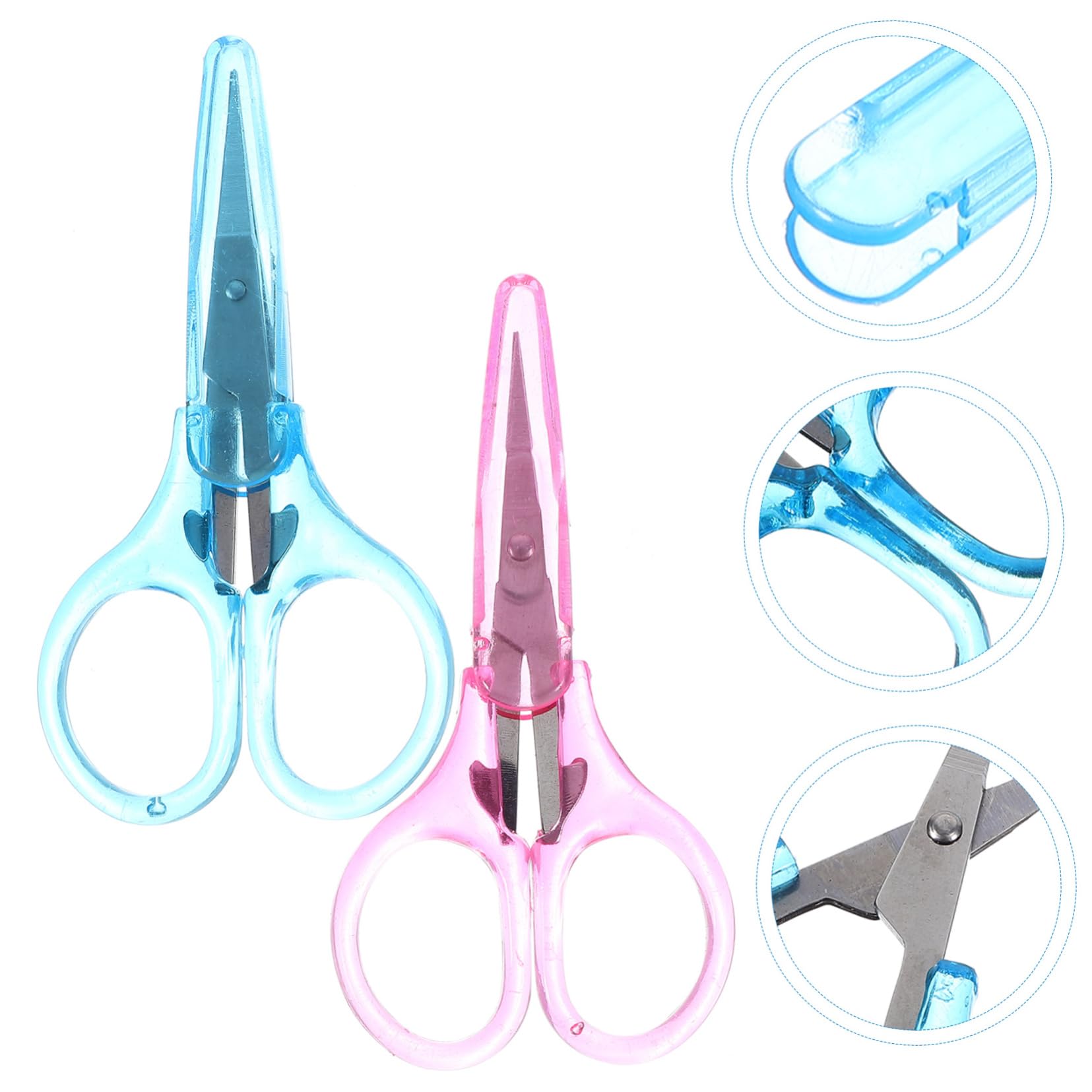 Artibetter 8stücke Mini Stoffscheren Mit Schutzabdeckung Präzise Bastelscheren Für Nähen Handarbeiten Und Scrapbooking Hellblau