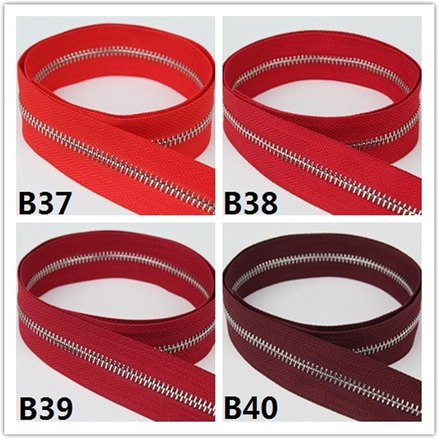 Qinlu-Zippers 5＃シルバーメタルジッパーシングルオープンエンドベイビーピンクピンク桃赤ホットピンク高リスクレッドクラレ