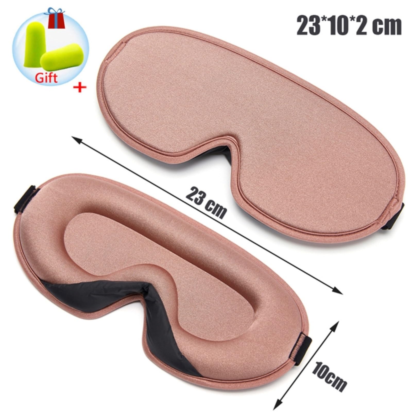 Máscaras para dormir Zero Eye Pressure Blackout pa Máscara de seda for ojos, máscara de seda con espuma viscoelástica 3D for dormir, parches for los ojos for viajes(Red)