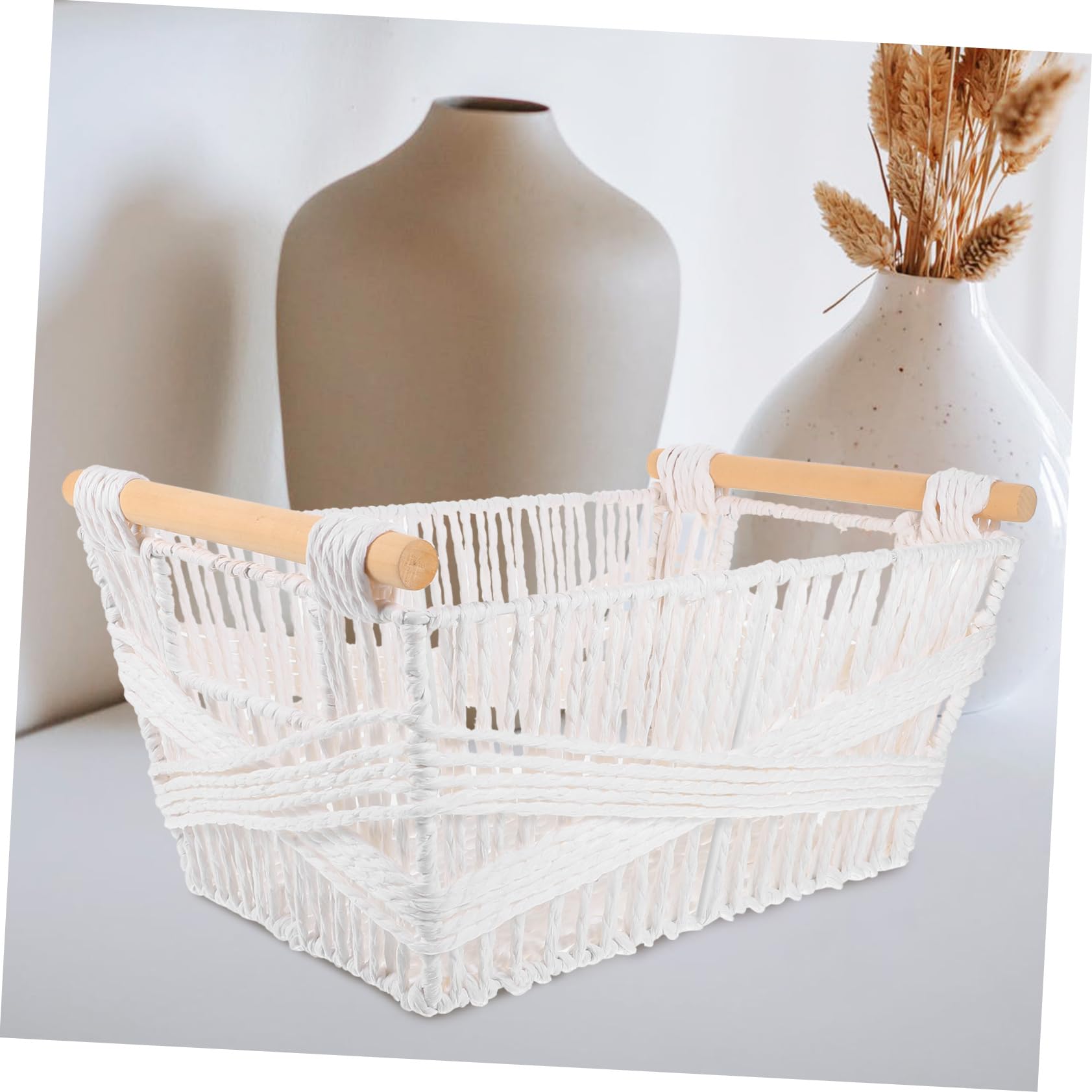 Cabilock Cesta De Almacenamiento Tejida Cuerda De Organizador Decorativo Para Escritorio y Hogar Para Baño Cocina y Oficina