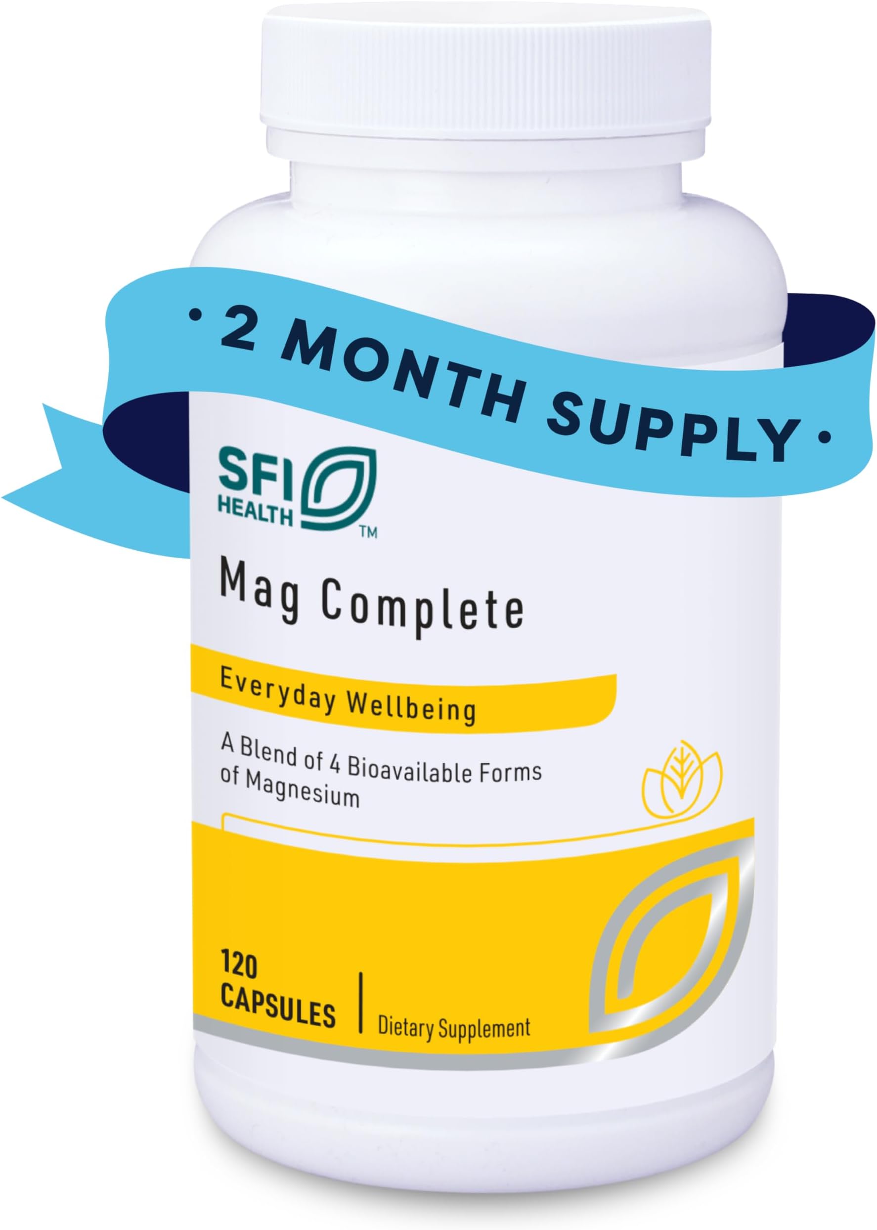Klaire Labs SFI Health Mag Complete - Magnesium Complex Supplement - with Bioavailable Magnesium Succinate, Taurinate, Malate & Citrate - Support A Healthy Heart, Energy & Nerves (120 Capsules)
