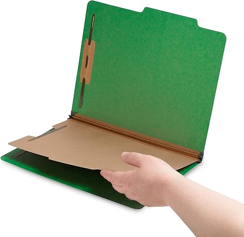 Miniatura 7 de Blue Summit Supplies Carpetas de clasificación, 1 divisor, tamaño carta, verde, con expansiones Tyvek de 2 pulgadas, diseño duradero de 2 puntas