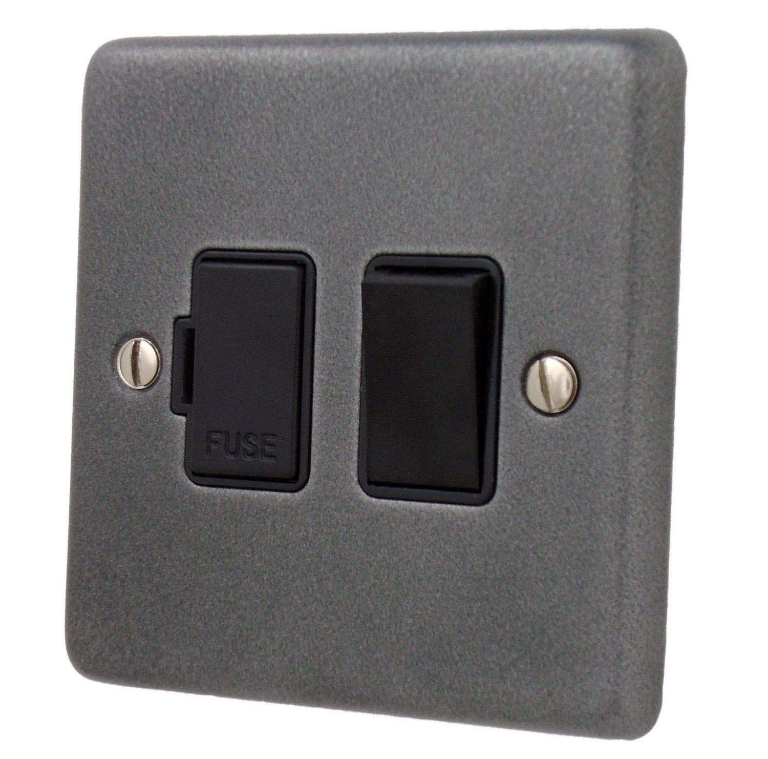 G&H Brassware Black Contour Pewter Switched Fused Spur ( Insert/ Switch)