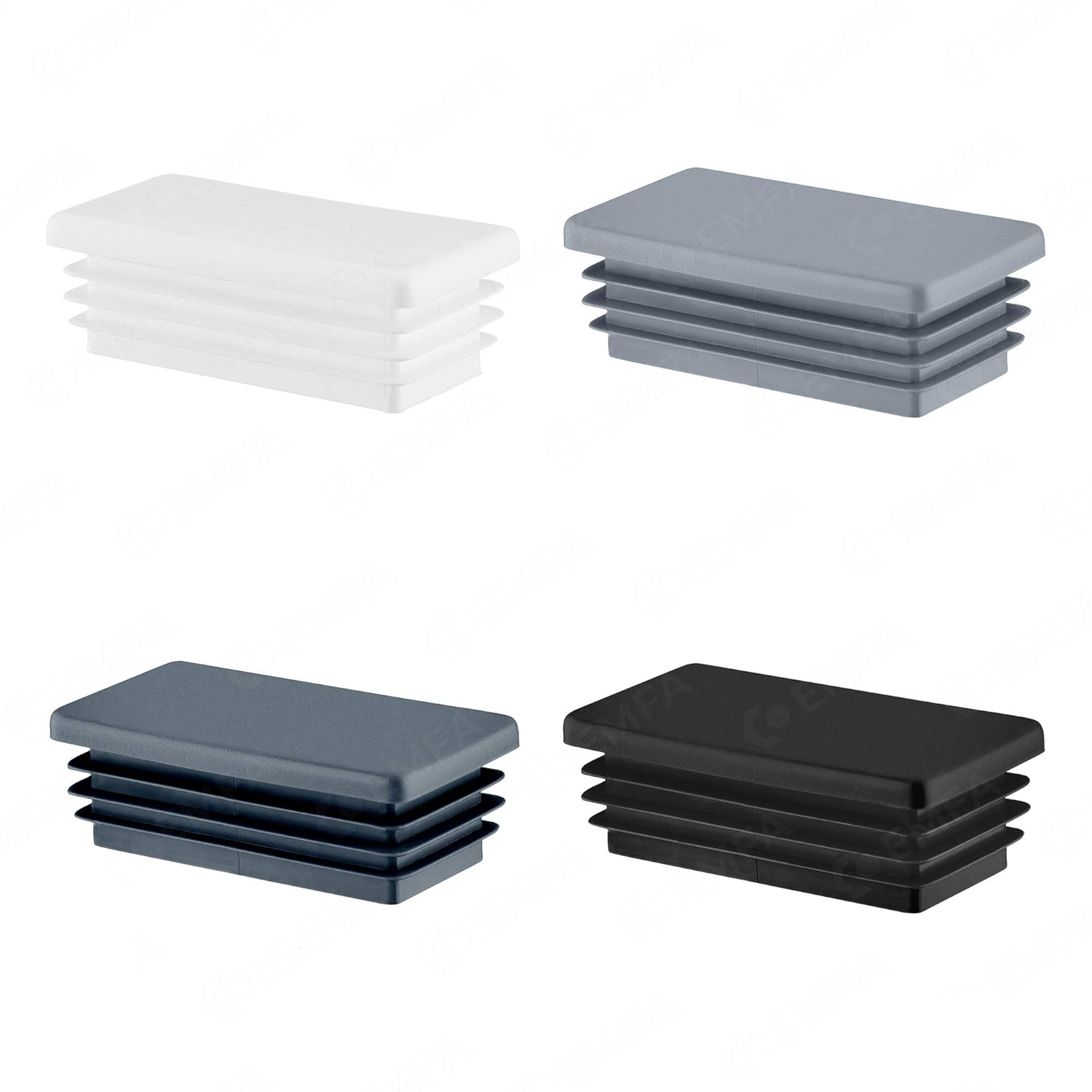 Rectangular tubing end Cap 80x20 mm Anthracite Plastic tubing end caps