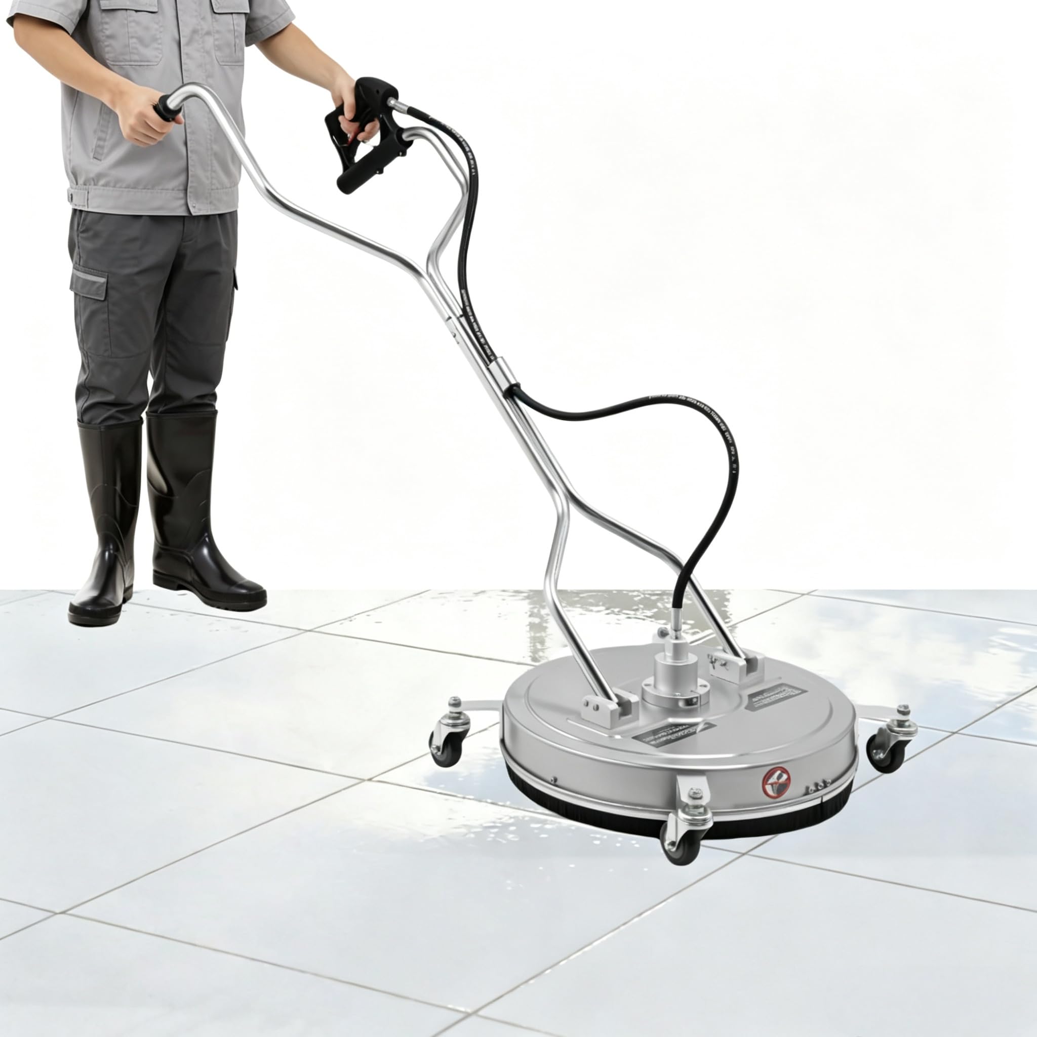 20 Zoll Einscheibenmaschine Reinigungsmaschine | 4500PSI Hochdruckreiniger | Handbetrieben | Geeignet Für Terrassen, Poolbereiche Und Andere Große, Ebene Flächen | Metall