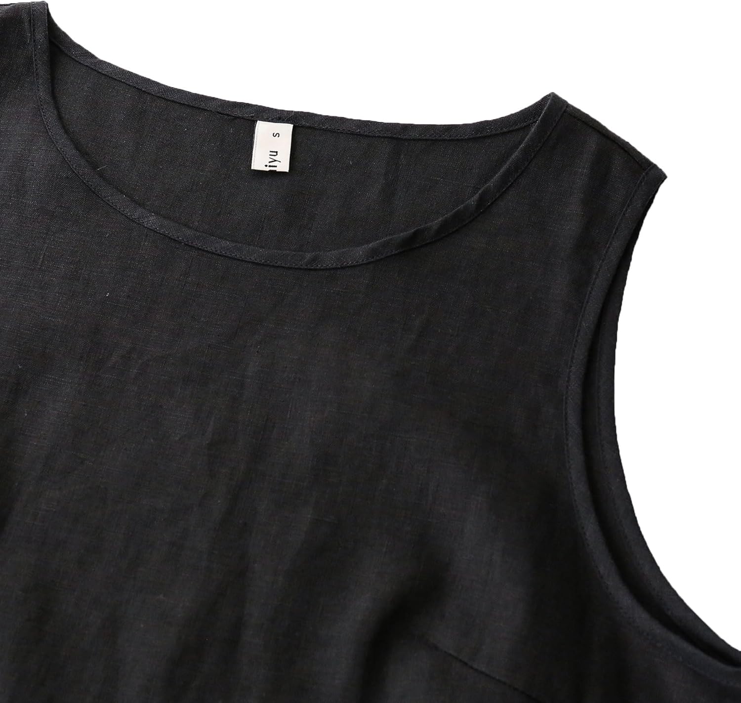 Amazhiyu Womens 100% Linen Tank Tops Casual Crewneck Sleeveless Blouses Summer - Image 5