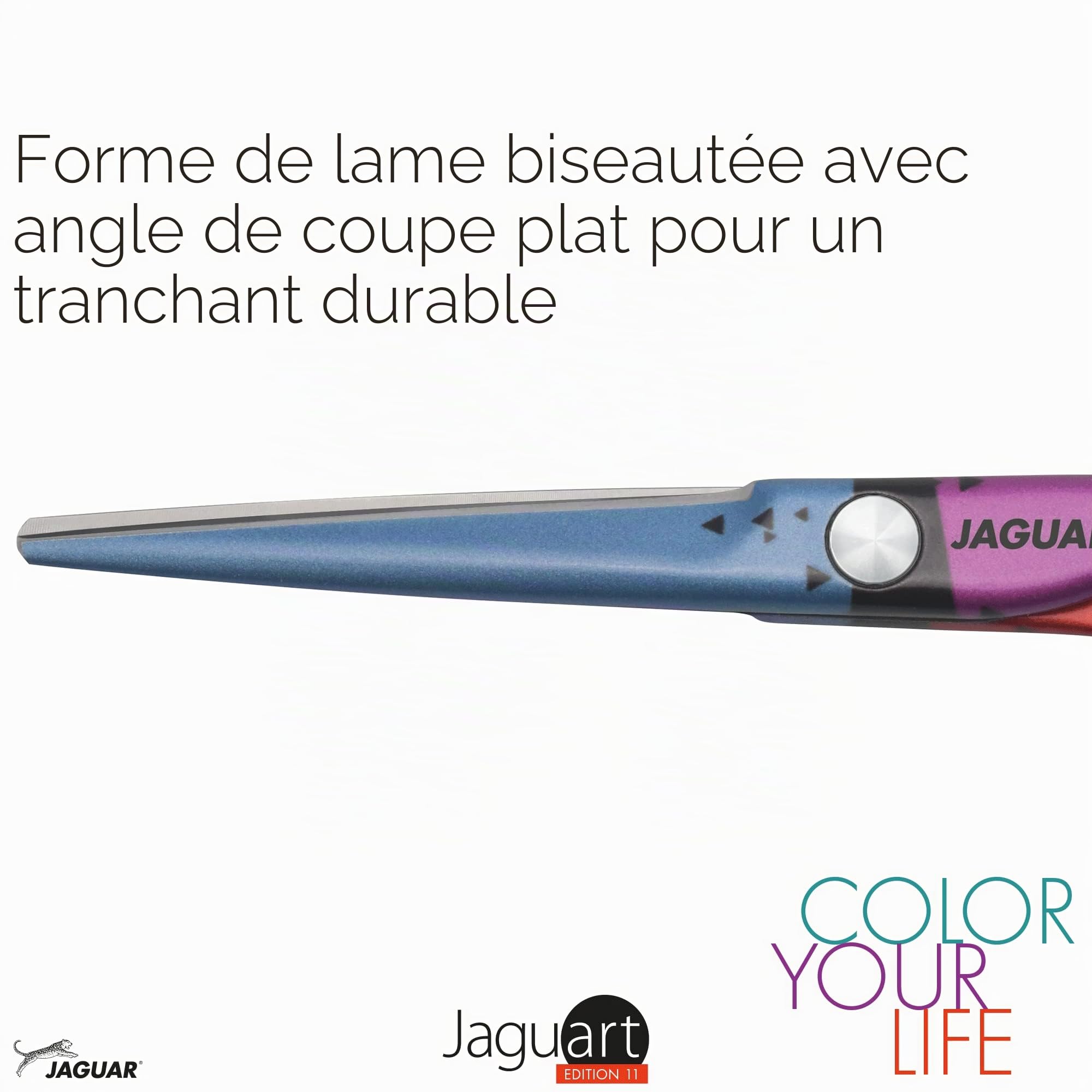 JAGUAR Ciseaux de coiffeur JaguART Focus ON 14,7 cm | Ciseaux de coiffure au design offset | Revêtement high-tech hypoallergénique et résistant de qualité photo | Fabriqué en Allemagne