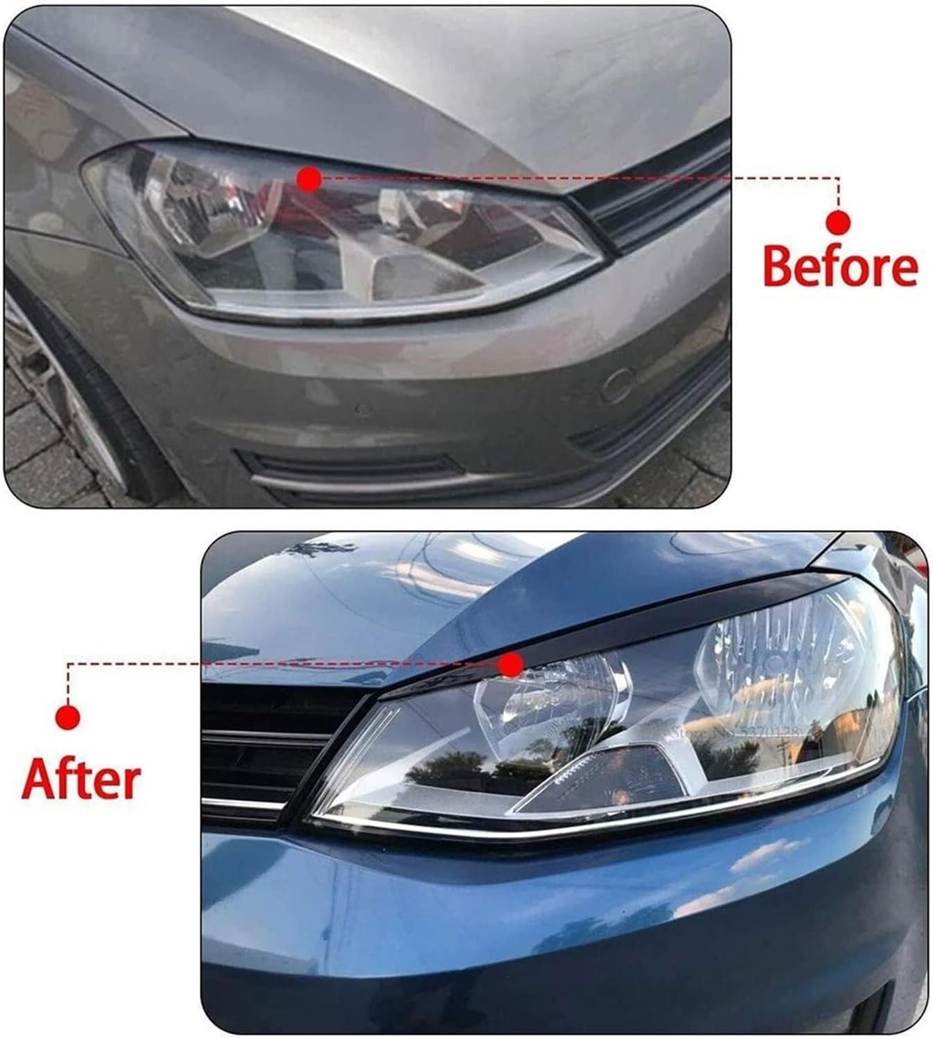 Compatible With VW Golf 7 MM K 7 Auto Head Light Lamp Eyelids Eyebrow Headlight Decoration Car Styling Trim Accessories