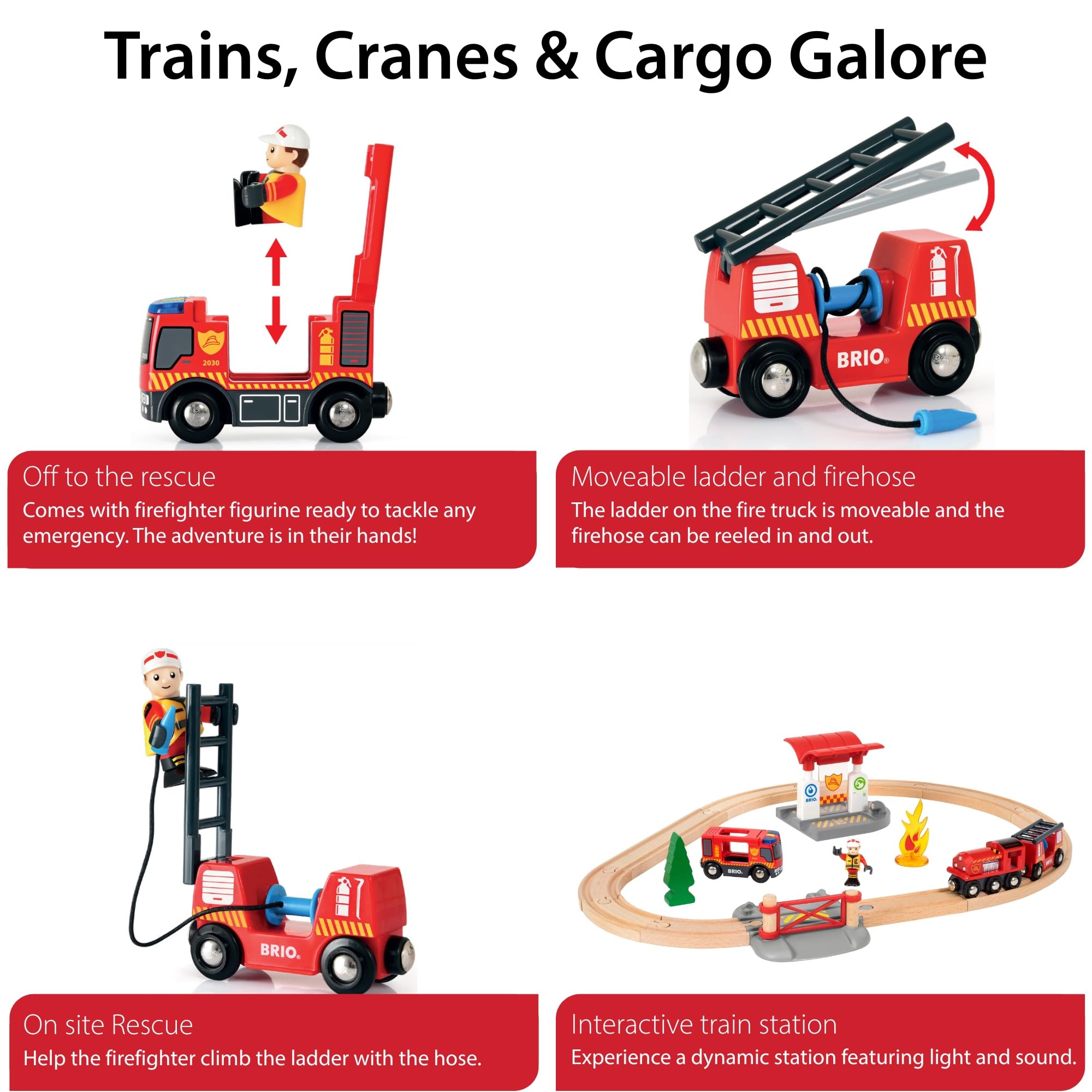 BRIO WORLD ファイヤーレスキューセット 33815 Amazon.com: BRIO World Rescue Firefighter Set - 18-Piece FSC