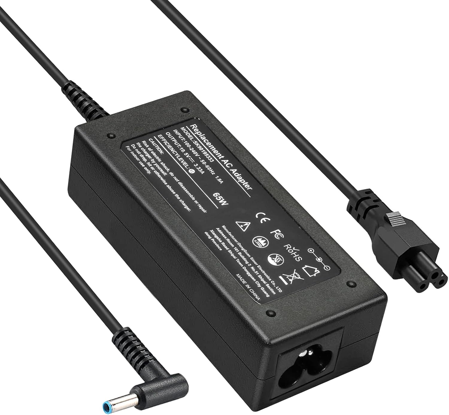 65W Adapter Laptop Charger HP TouchSmart 14Q010NR, Sleekbook 14B000