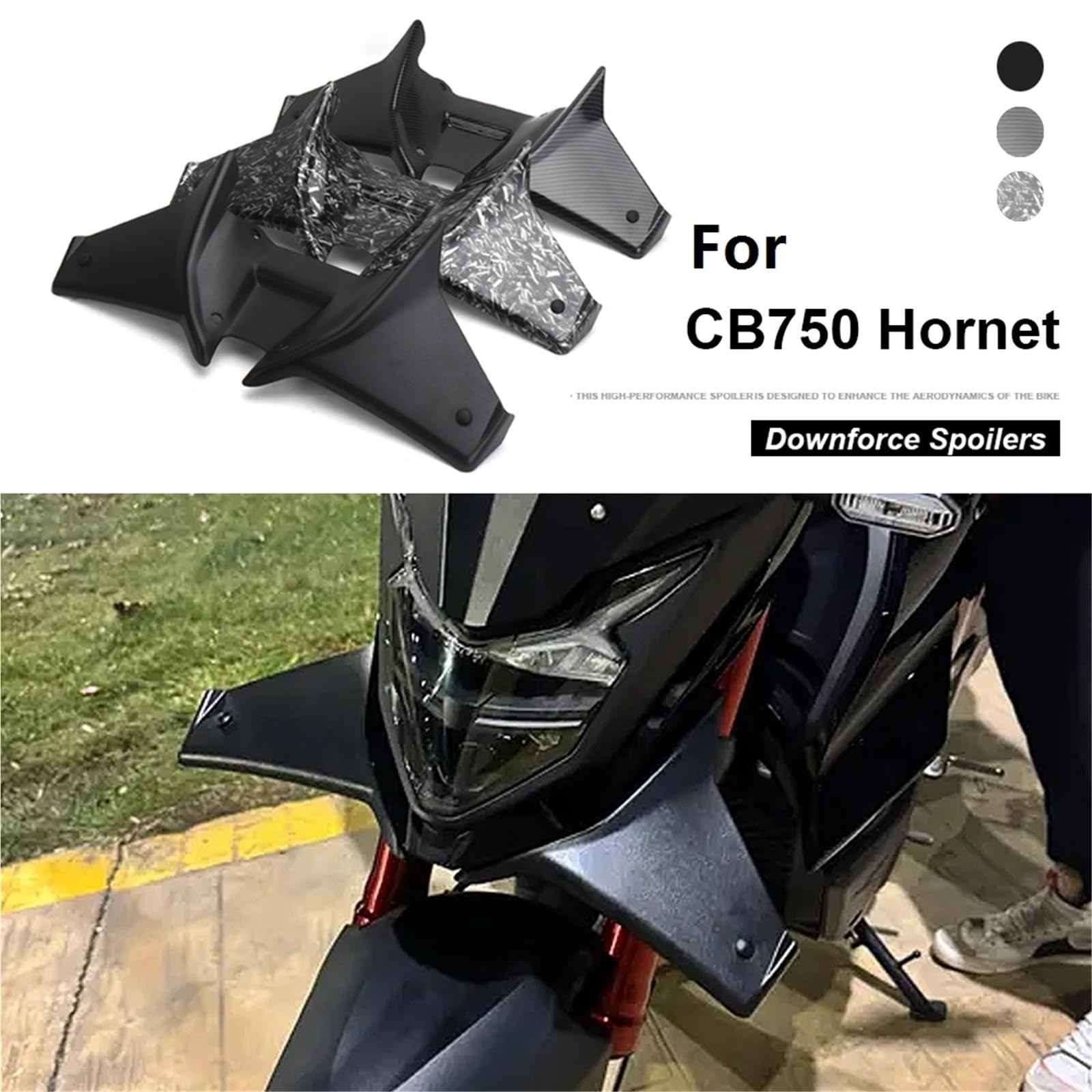 Front Bumper Splitter dachowy Pasuje do Honda CB750 Hornet CB 750 2023 2024 przedni spojler dociskowy zestaw aerodynamiczny skrzydło