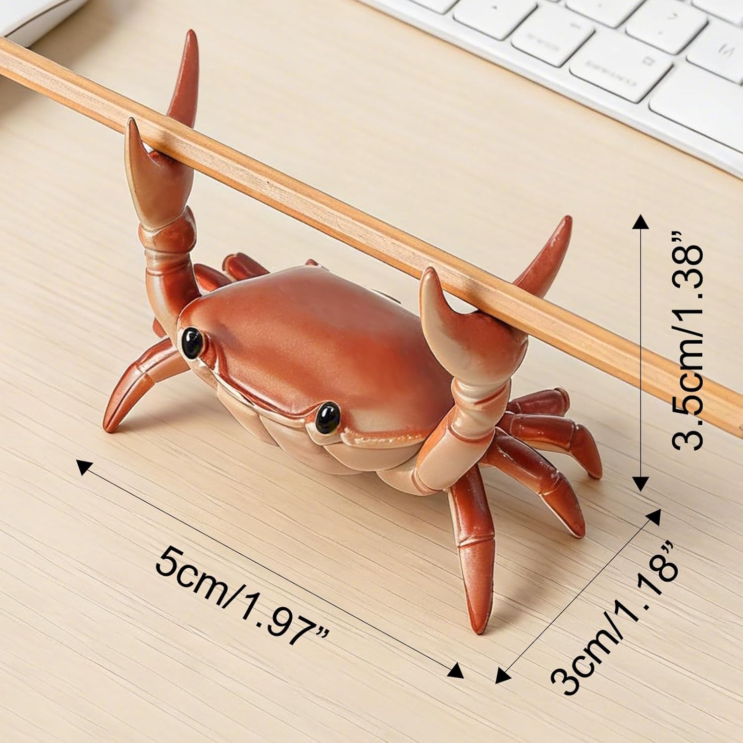 4 Pack Desk Crab Pen Holder, Creative Weightlifting Crab Pencil Stand Holder, Desk Organizers and Accessories, Cute Office Decor for Small Items at Home, School, Studio (Red)