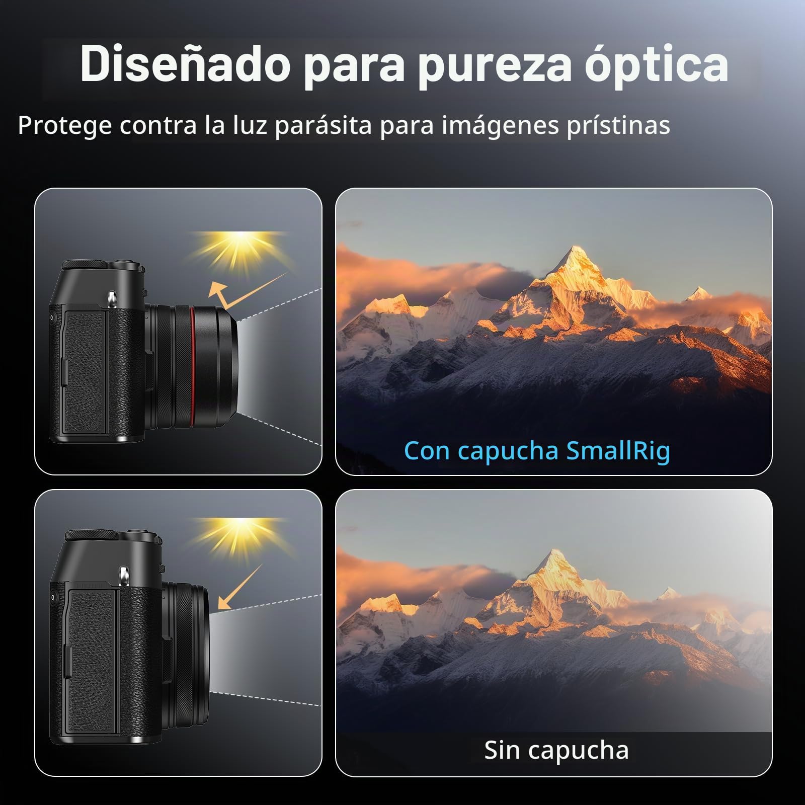 SMALLRIG X100VI Protector solar para FUJIFILM X100VI / X100V, capota solar, aleación de aluminio, protección antiarañazos, compatible con filtros, antideslumbrante, negro - 5848
