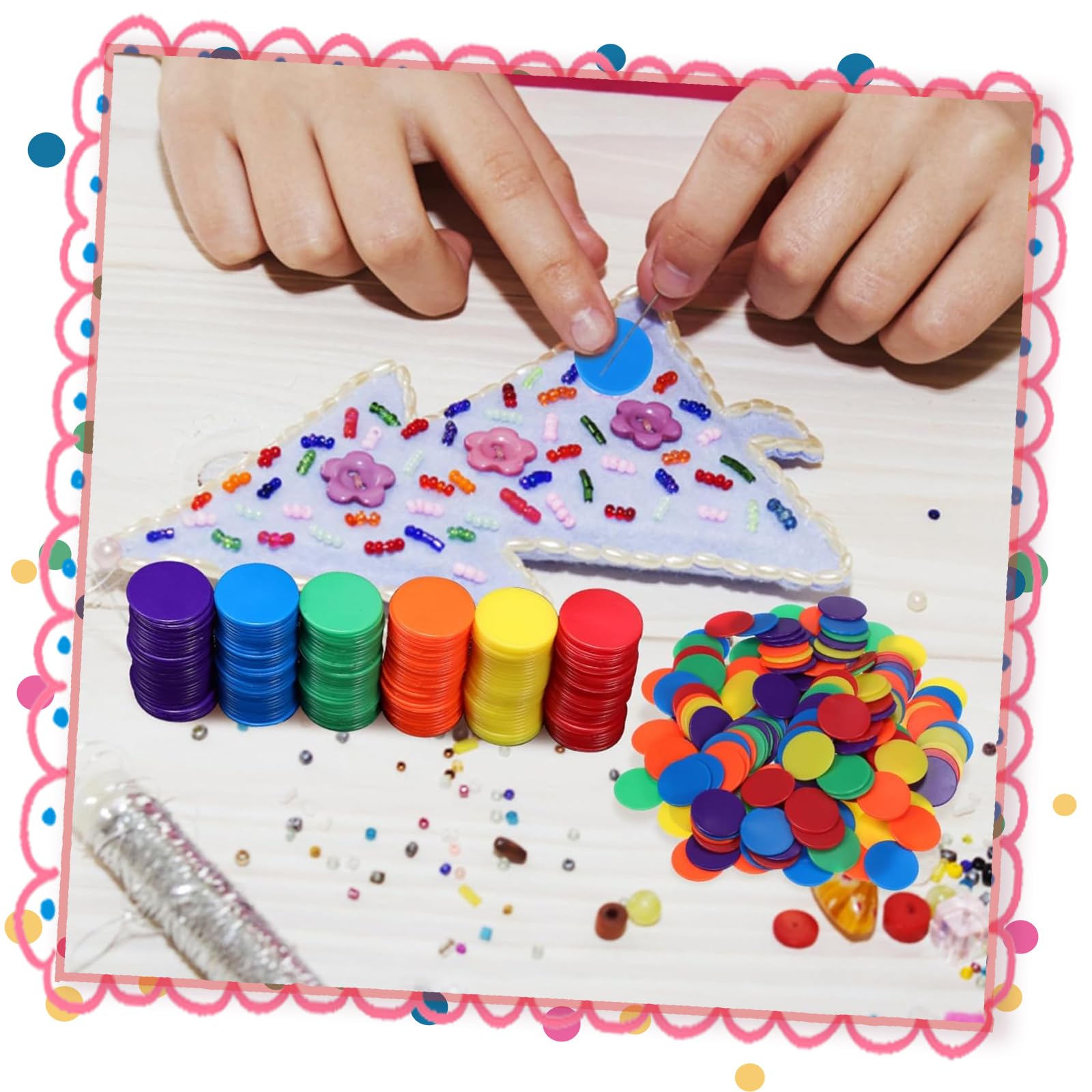100 Piezas Fichas de Póker de Plástico, Fichas de Bingo, Fichas de Juego y Conteo para Niños (25mm, 6 Colores)