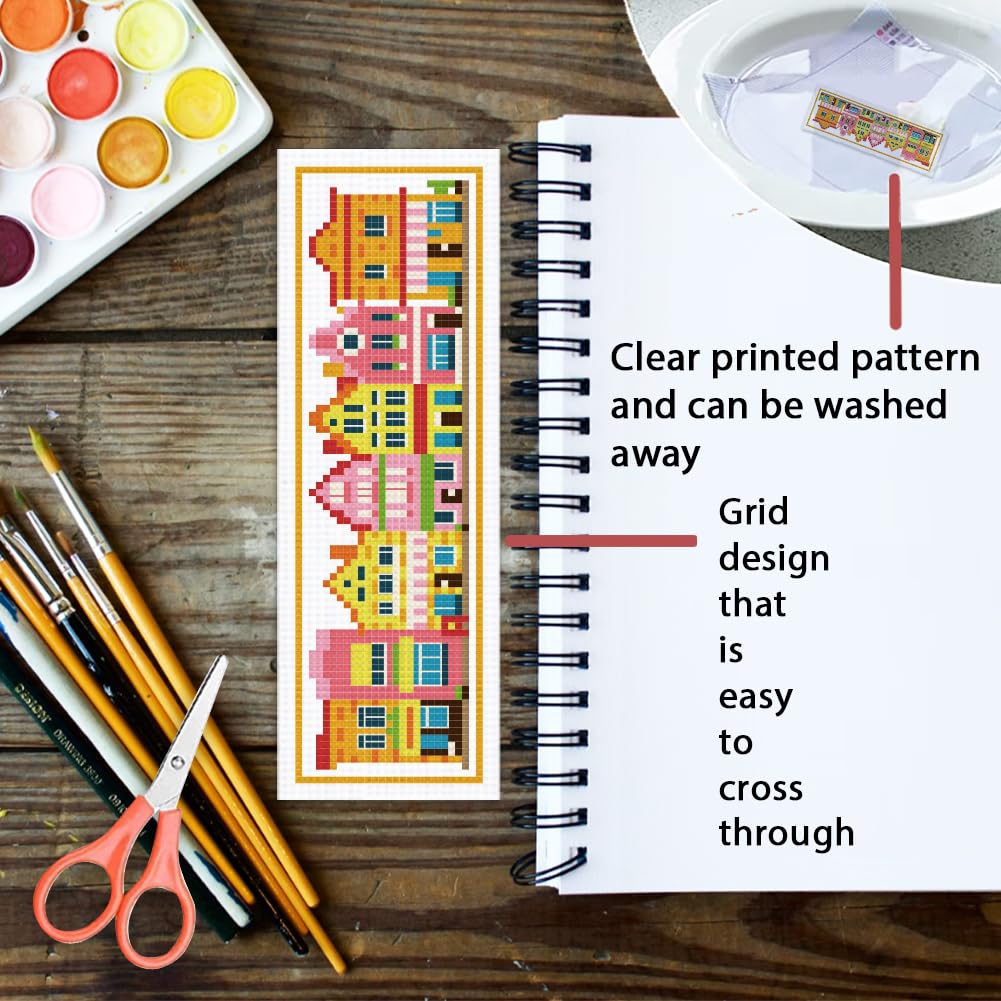 ZuoAnLF Lot De 4 Marque-pages Au Point De Croix Pour Débutants, Marque