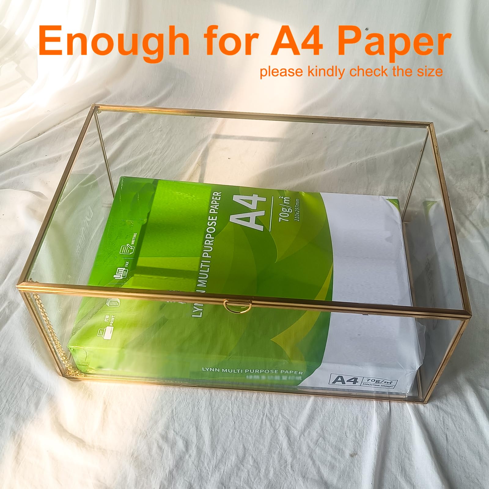 Amazon｜HighFree 銅製ゴールデンヴィンテージガラス蓋付きボックス