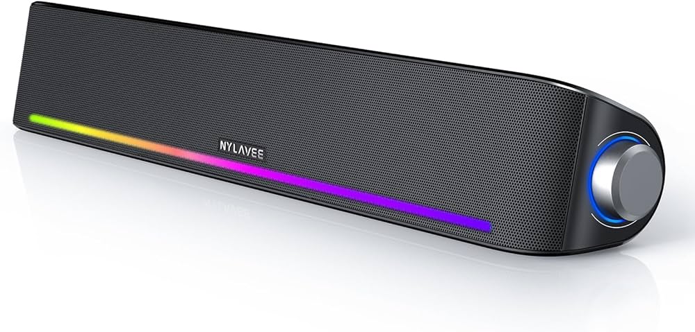 Nylavee コンピュータースピーカー ブラック Amazon.co.jp: Nylavee PCスピーカー サウンドバー Bluetooth5.0