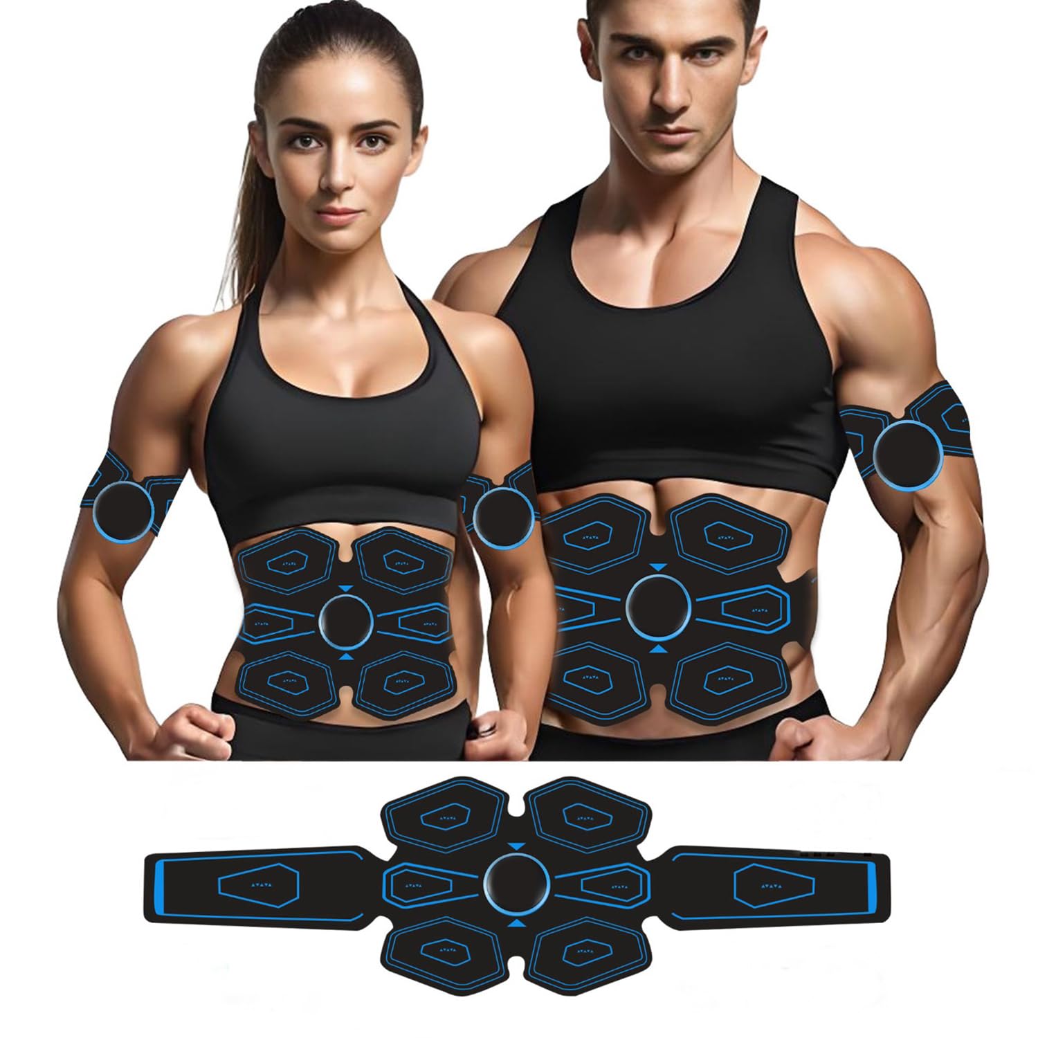 AILEDA Electrostimulateur Musculaire, Ceinture Abdominale Electrostimulation,6 Modes et 19 Intensités, Ceinture Musculation Electrostimulation pour Abdos/Bras/Jambes/Fesses,Homme Femme