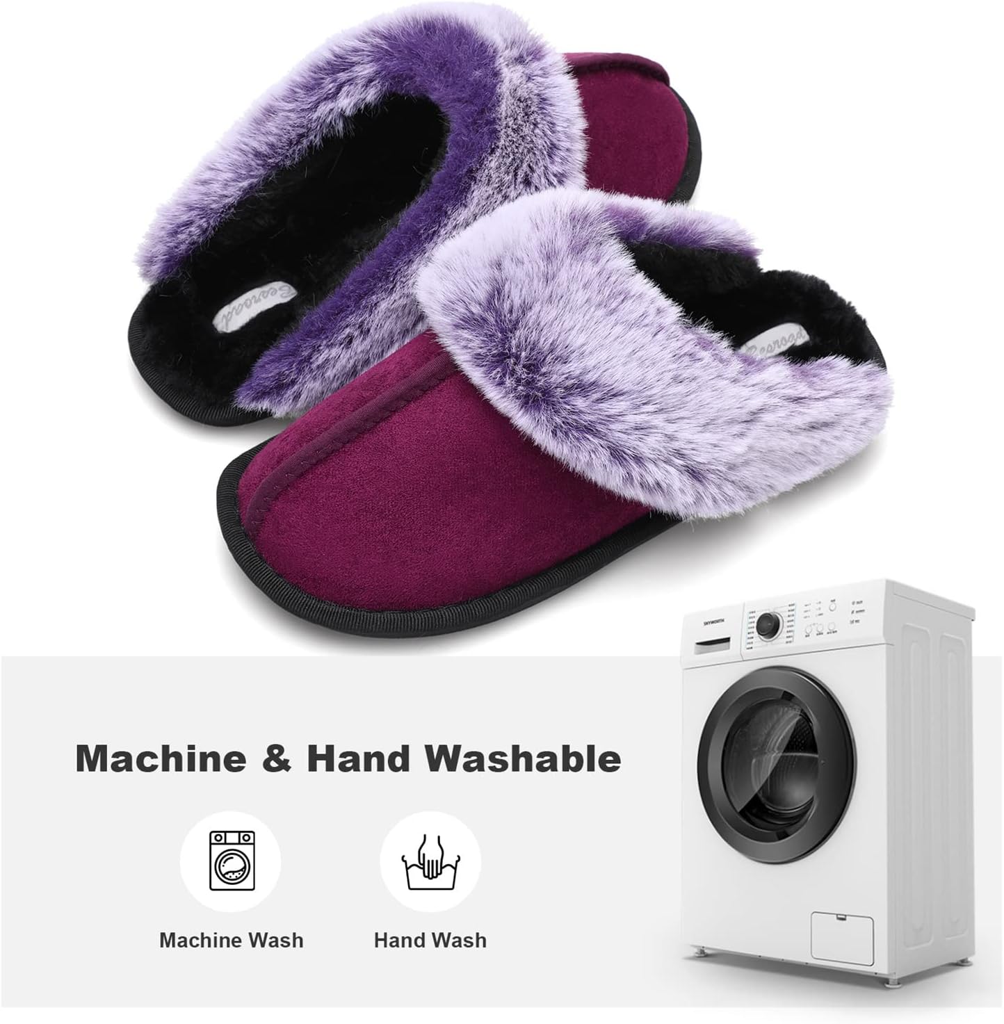 Besroad Winter Fuzzy House Slippers Sandals Plush Faux Fur Fluffy Flats Slippers Warm Slide Shoes for Women - Image 4