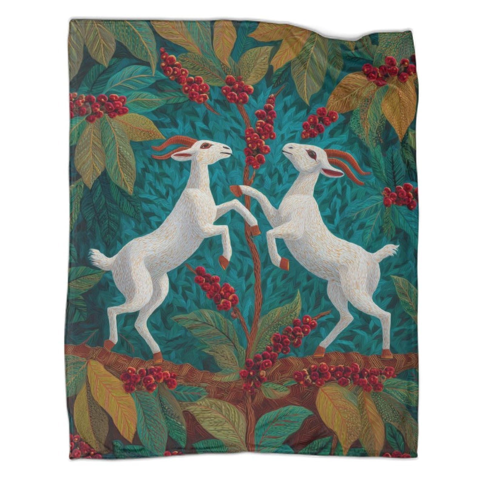 kaiyun African-style Art, Dancing Goats Throws,Soft And Warm Printed Flannel for Bed And Sofa 50x60inch(127x152cm)