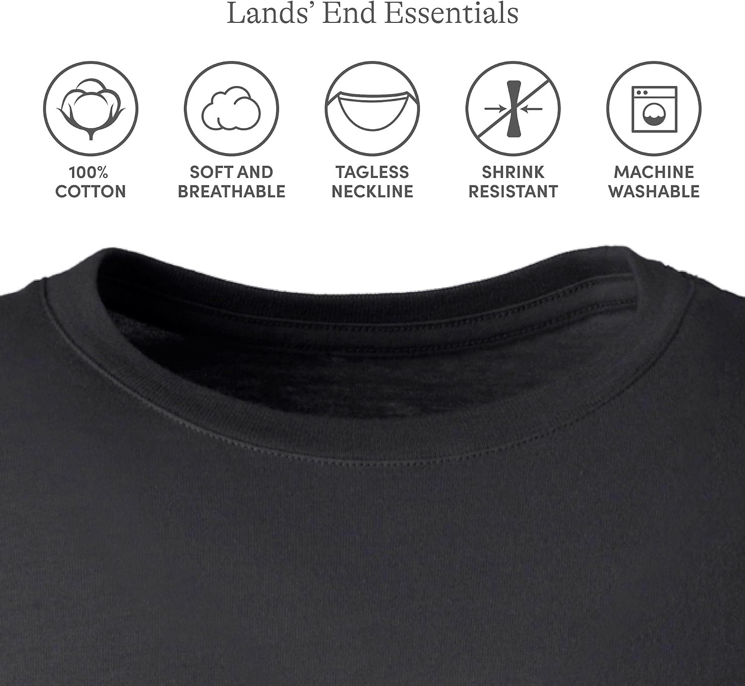 Lands' End Essentials Women's Short-Sleeve Soft Cotton T-Shirt - Tailored Feminine Fit - Image 3