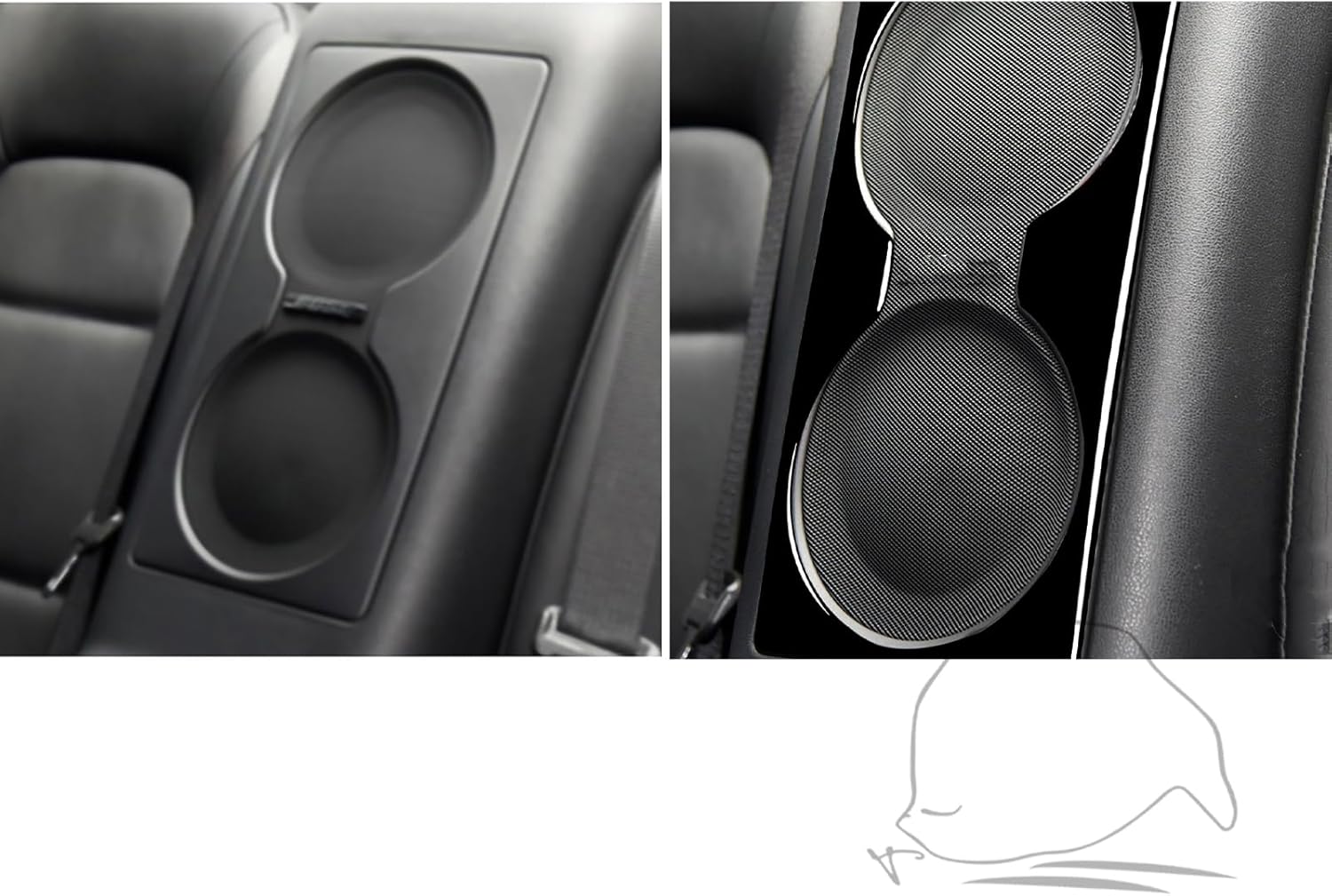 Compatible with Nissan GT-R R35 2008 2009 2010 2011 2012 2013 2014 2015 2016 Car Rear Speaker Trim Decals Carbon Fiber Accessories (Piano Black)