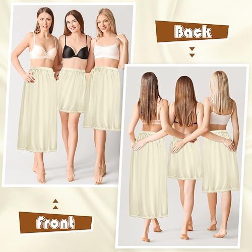 Miniatura 2 de 3 piezas de medias sandalias para mujer, 3 tipos de longitud de 19, 27, 35 pulgadas, falda larga de encaje de satén