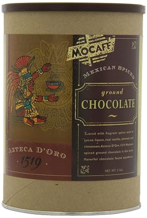 MOCAFE Azteca Doro 1519 Mexican Spiced Ground Chocolate, 3lb Tin