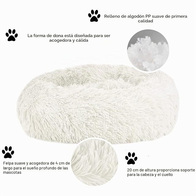 Foto 5 de 8 de Cozywind Cama para Perros y Gatos,Mascotas Calentito Cojín Redondo Suave de Felpa